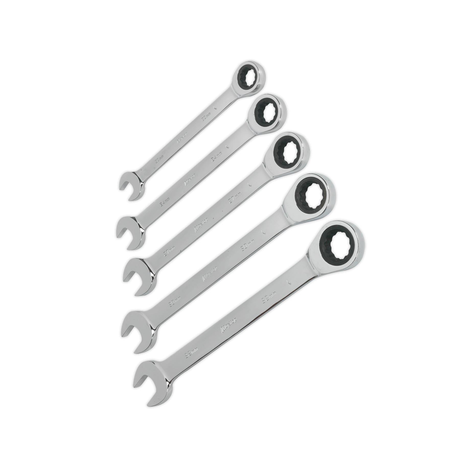 Sealey Combination Ratchet Spanner Set 5pc Metric