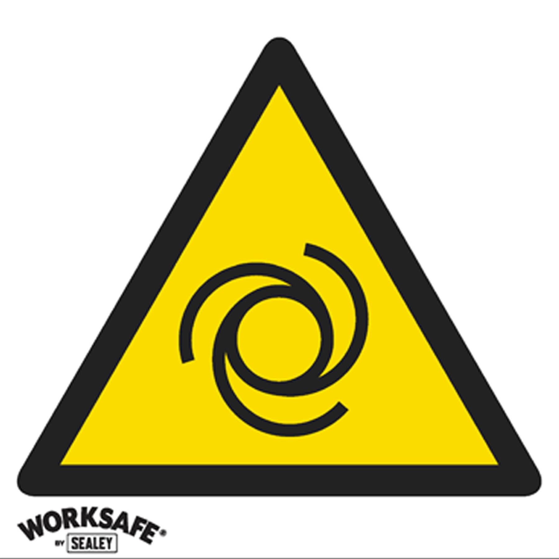 Warning Safety Sign - Caution Automatic Machinery - Self-Adhesive Vinyl
