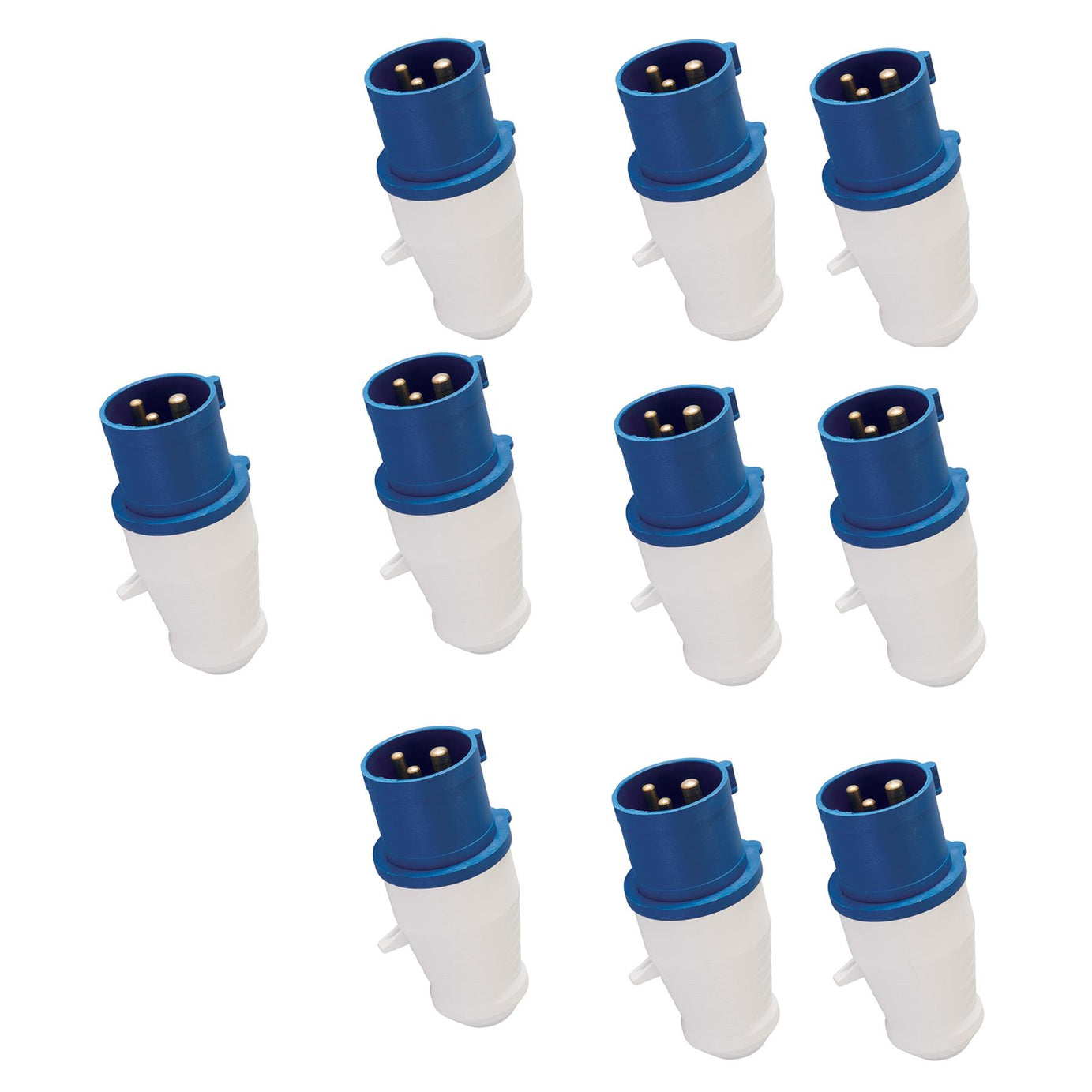 10 x 16 Amp PCE IP44 Black Ceeform Male Plug Connector 16A Stage Theat ...