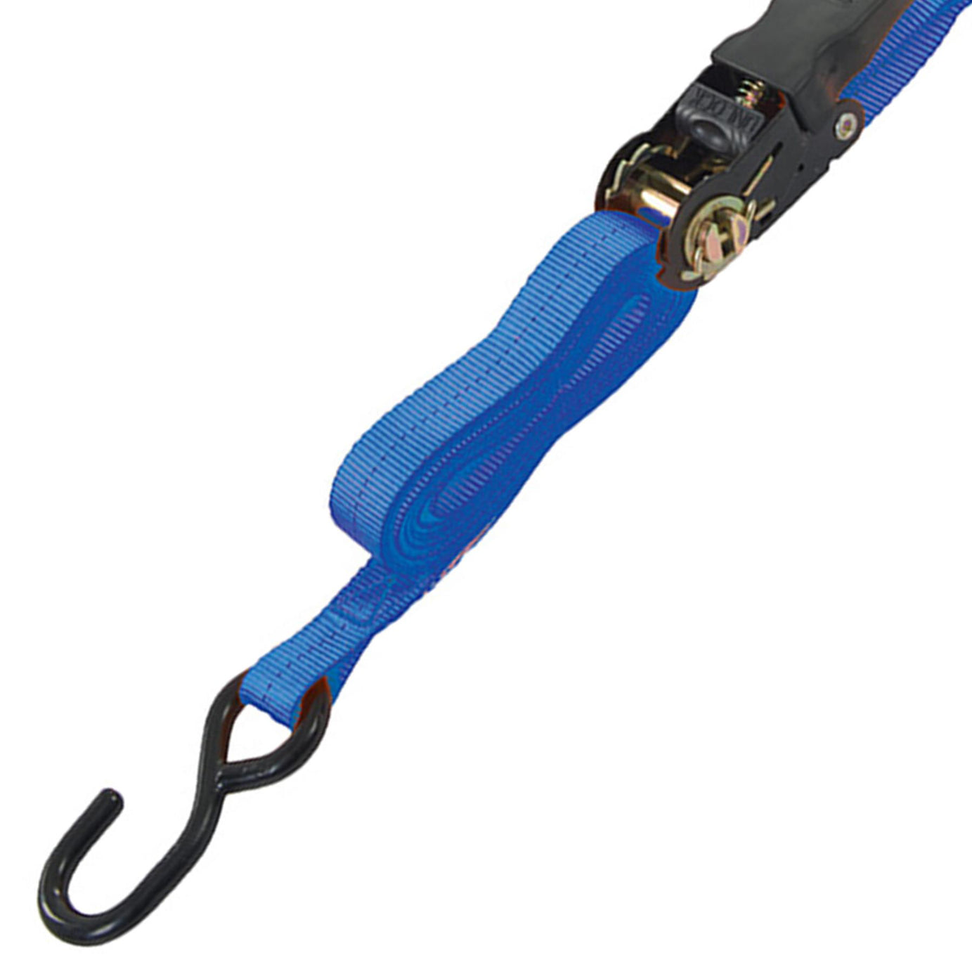 Rubber Handled Ratchet Tie Down Strap S-Hook 4M X 25mm 4Pk - Rated 250Kg