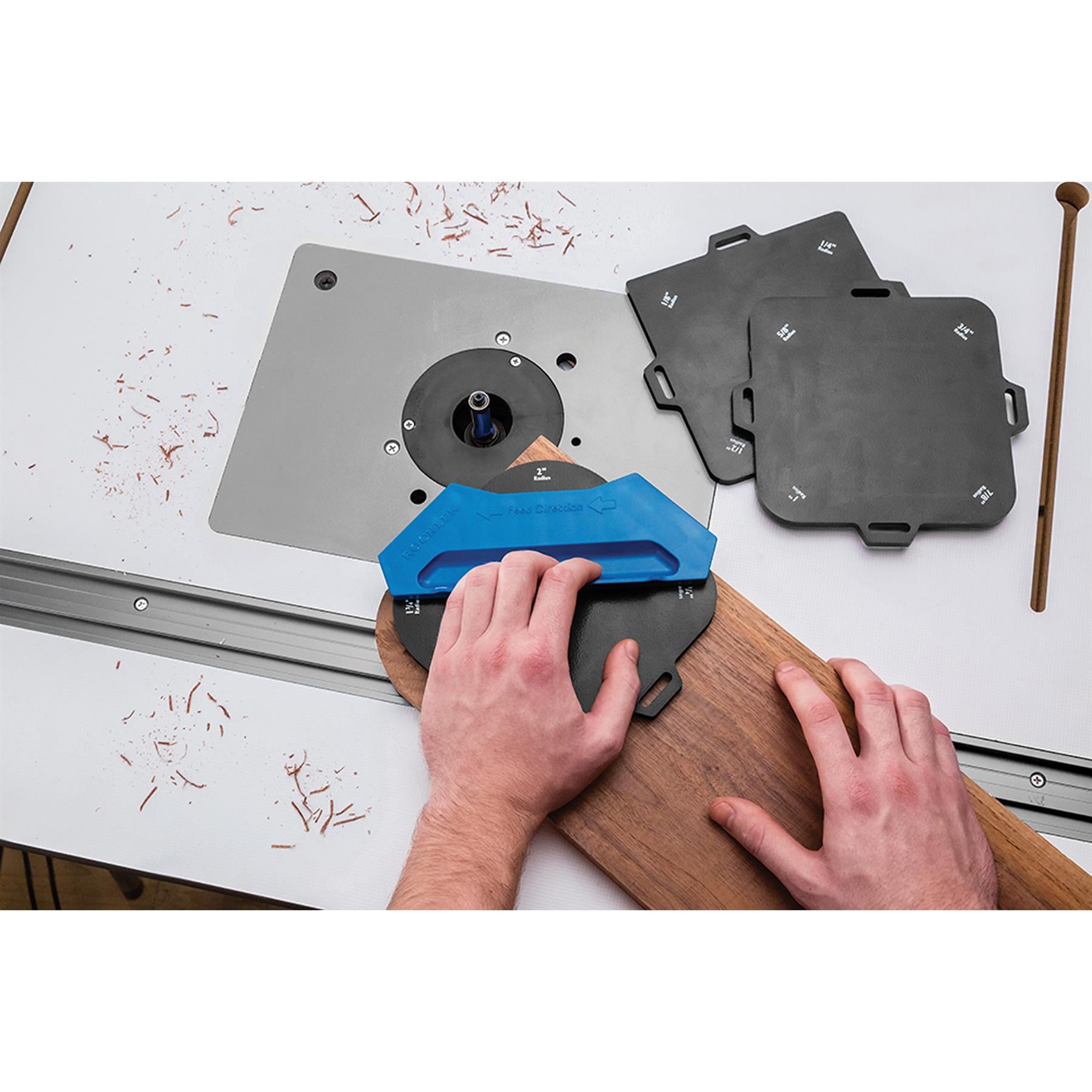 Corner Radius Routing Templates 4 Pc With Rubber Strips 3 - 25mm (1/8 - 1) Radii