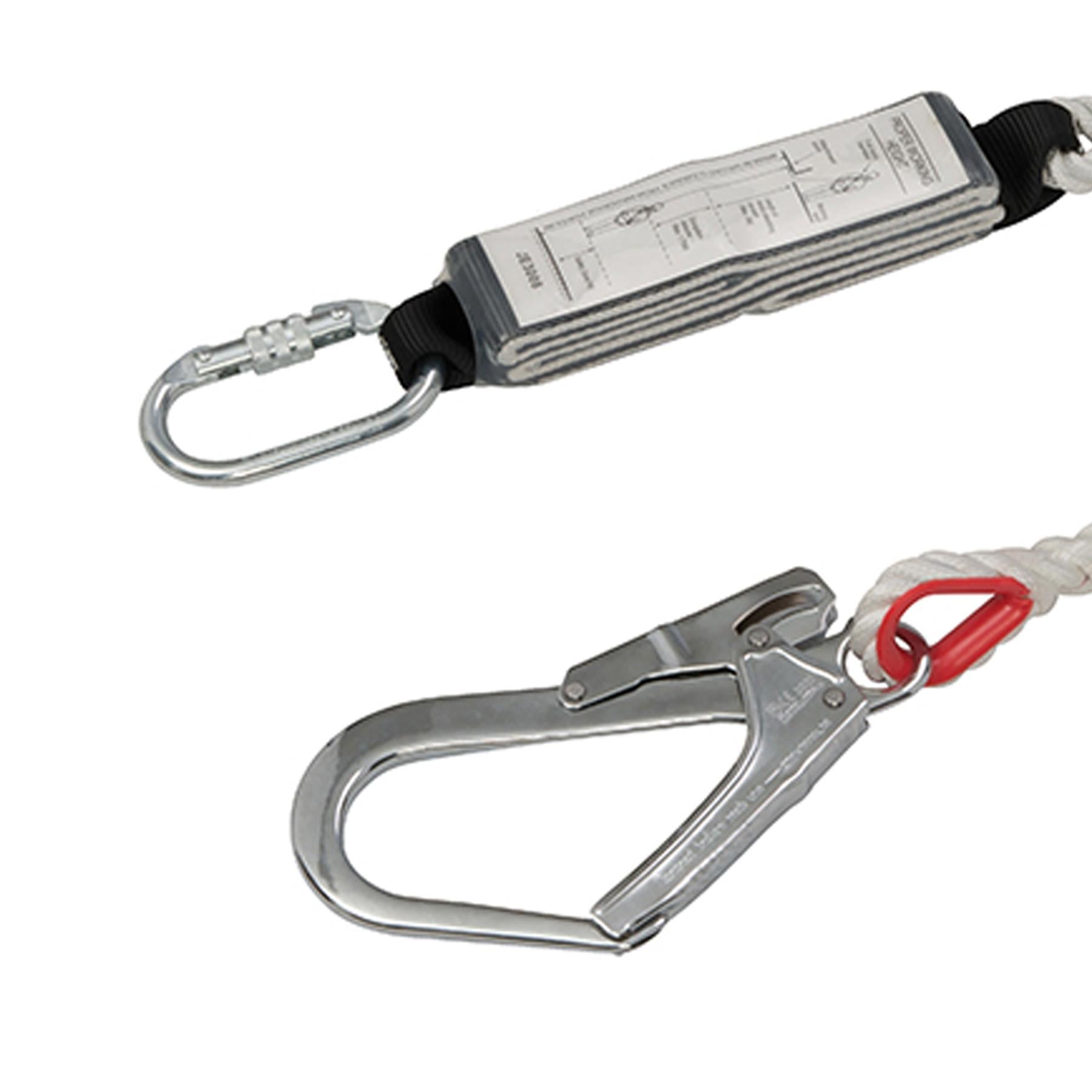 Energy Absorbing Lanyard 1.5M Forged Alloy Steel Hook Karabiner & Polyester Rope