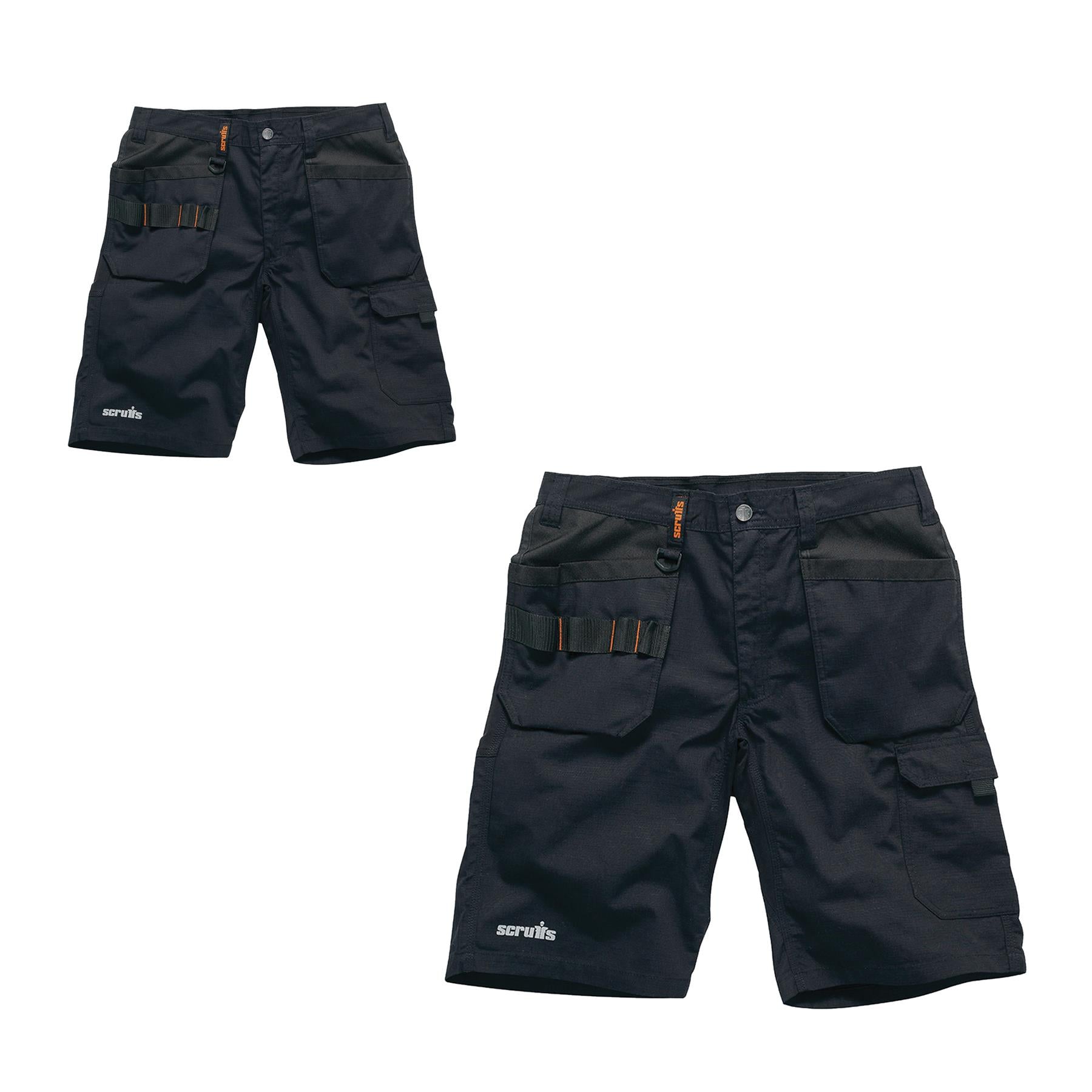 Scruffs Flex Holster Shorts Cargo Combat Pockets Hard Wearing Black 30 Waist