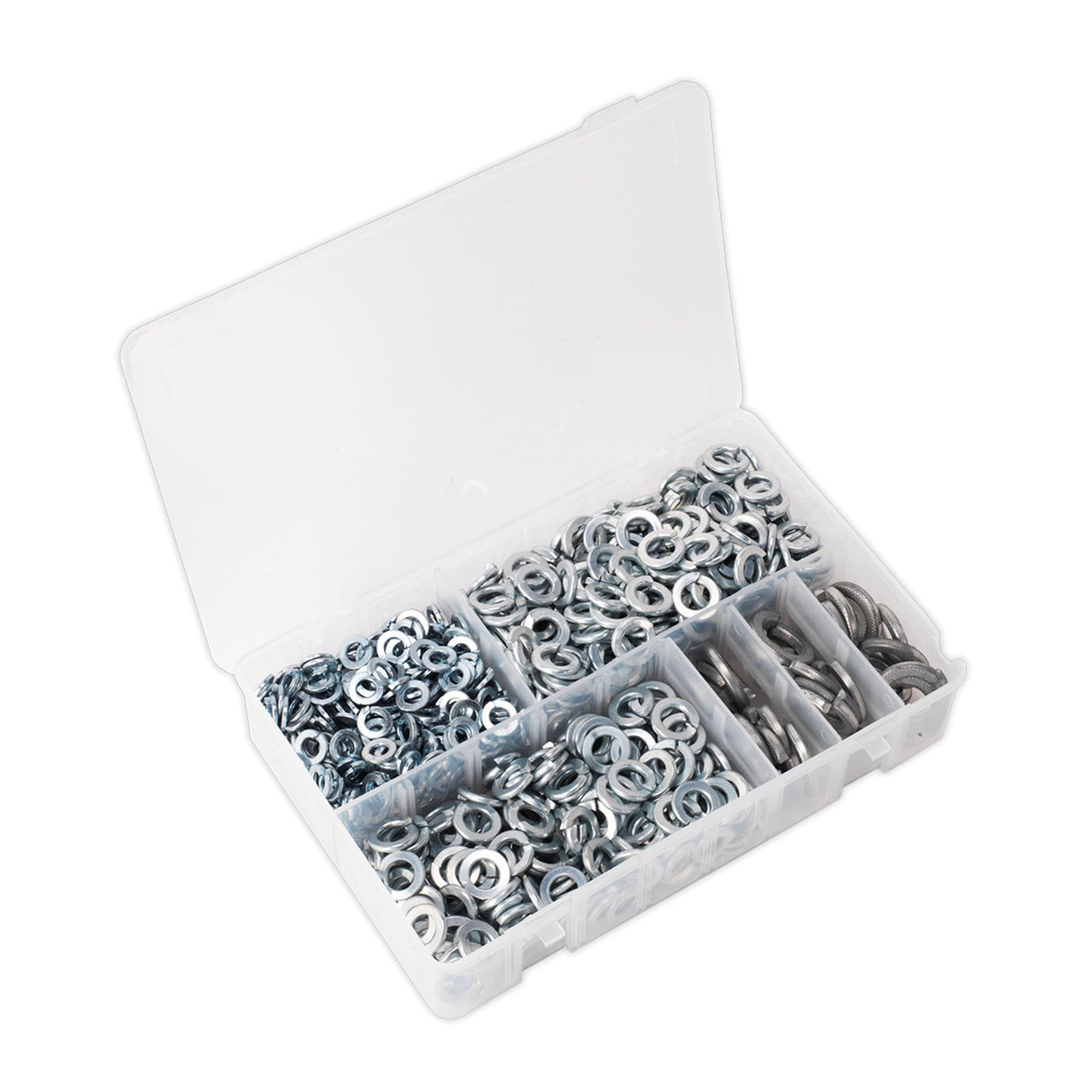 Sealey 1010pcs Spring Washers Kit Assorted DIN 127B M6-M16 Metric Zinc