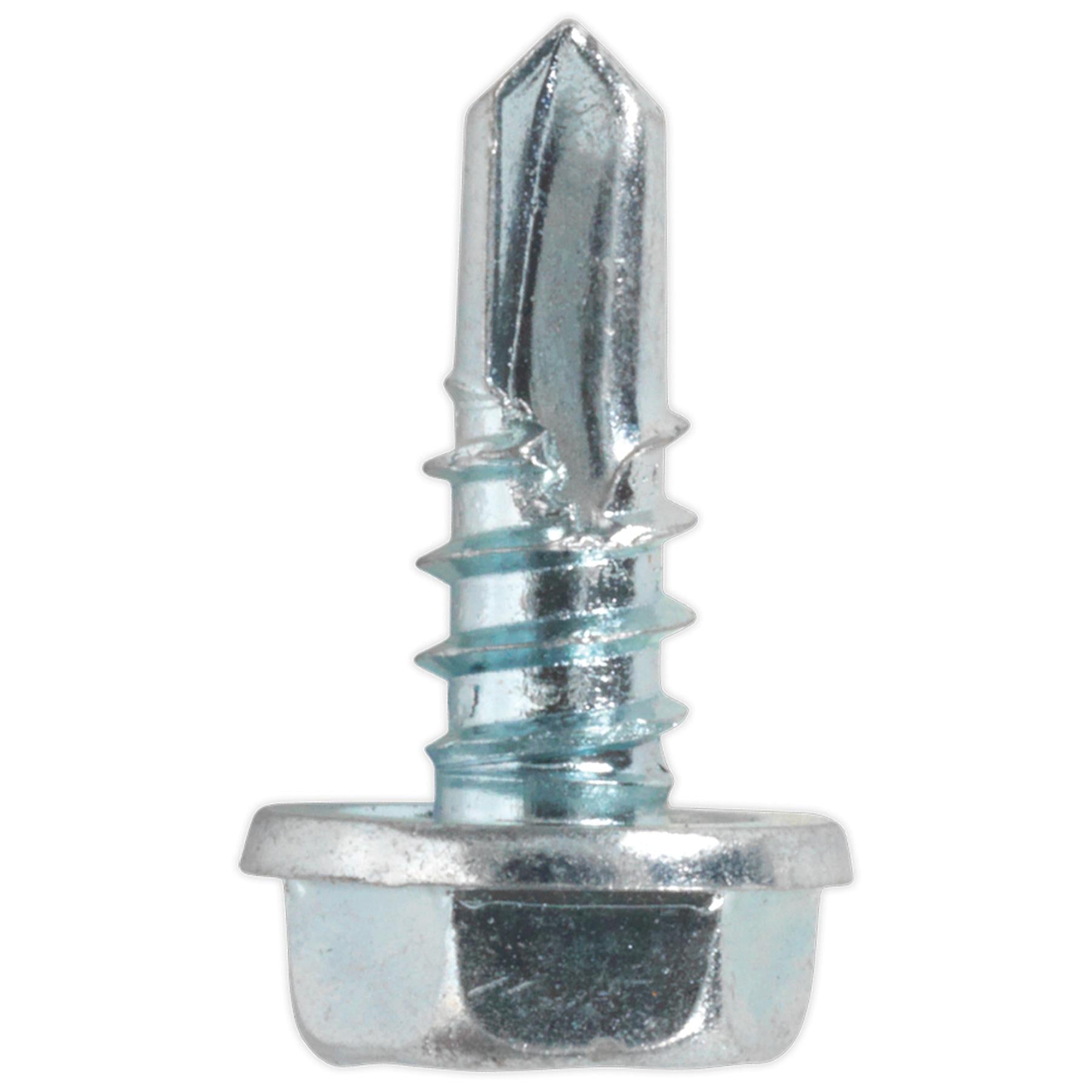 Sealey Self Drilling Screw 4.8 x 13mm Hex Head Zinc Pack of 100