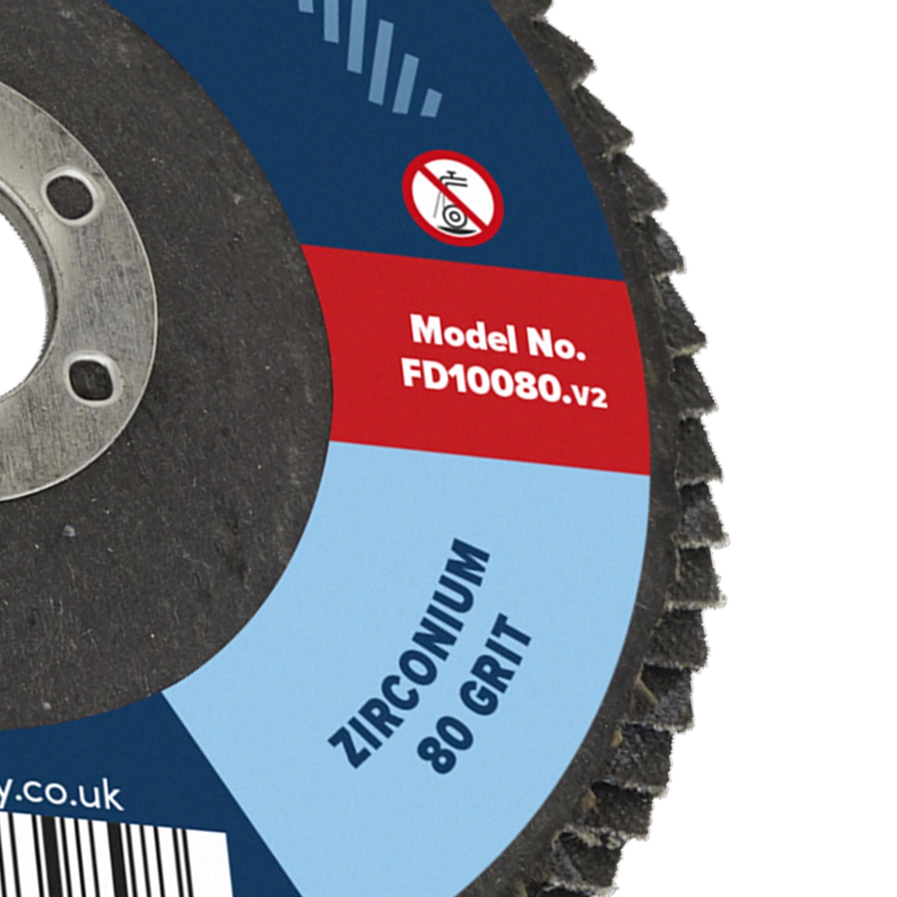 Sealey Flap Disc Zirconium 100mm 16mm Bore 80Grit