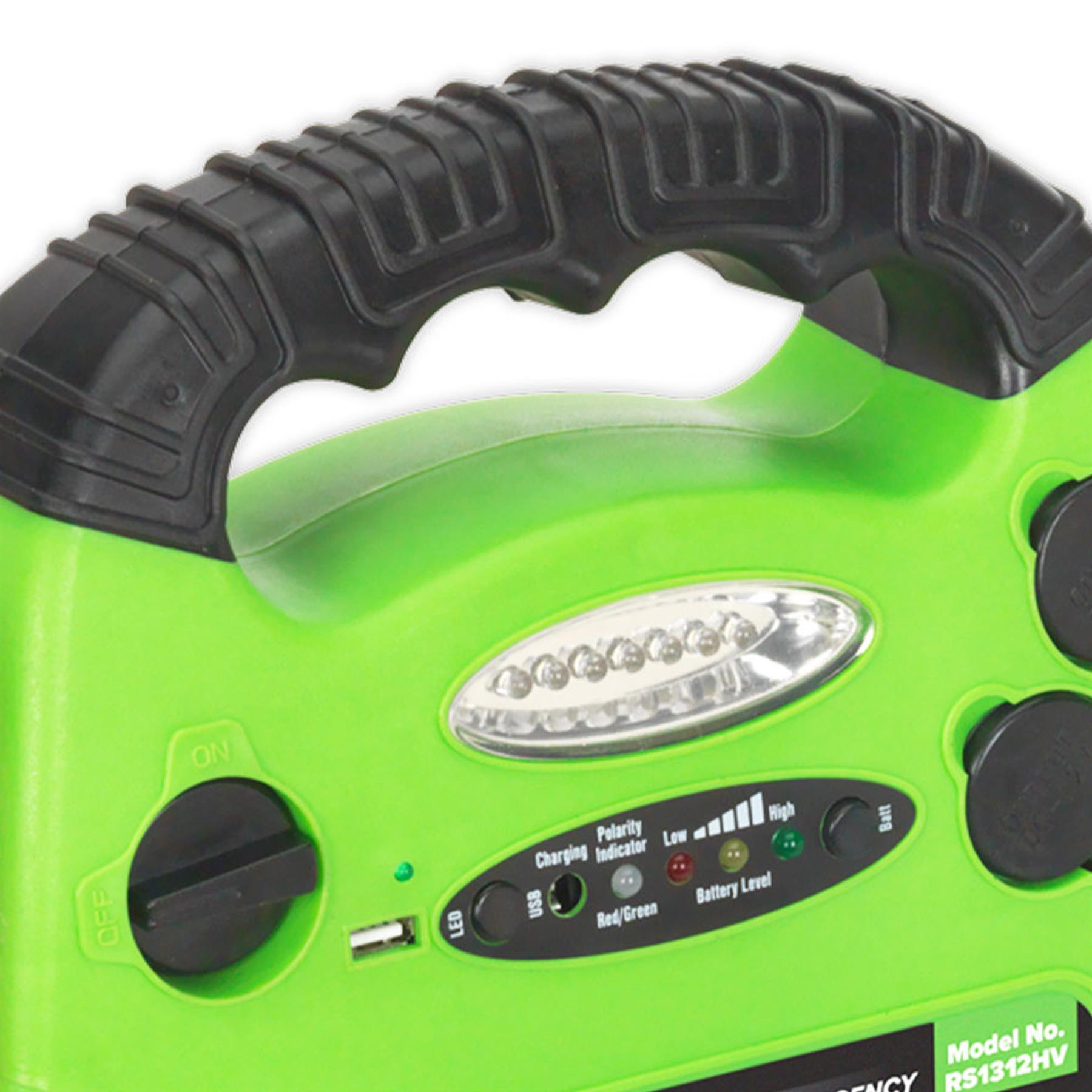 Sealey RoadStart Emergency Jump Starter 12V 900 Peak Amp Hi-Vis Green