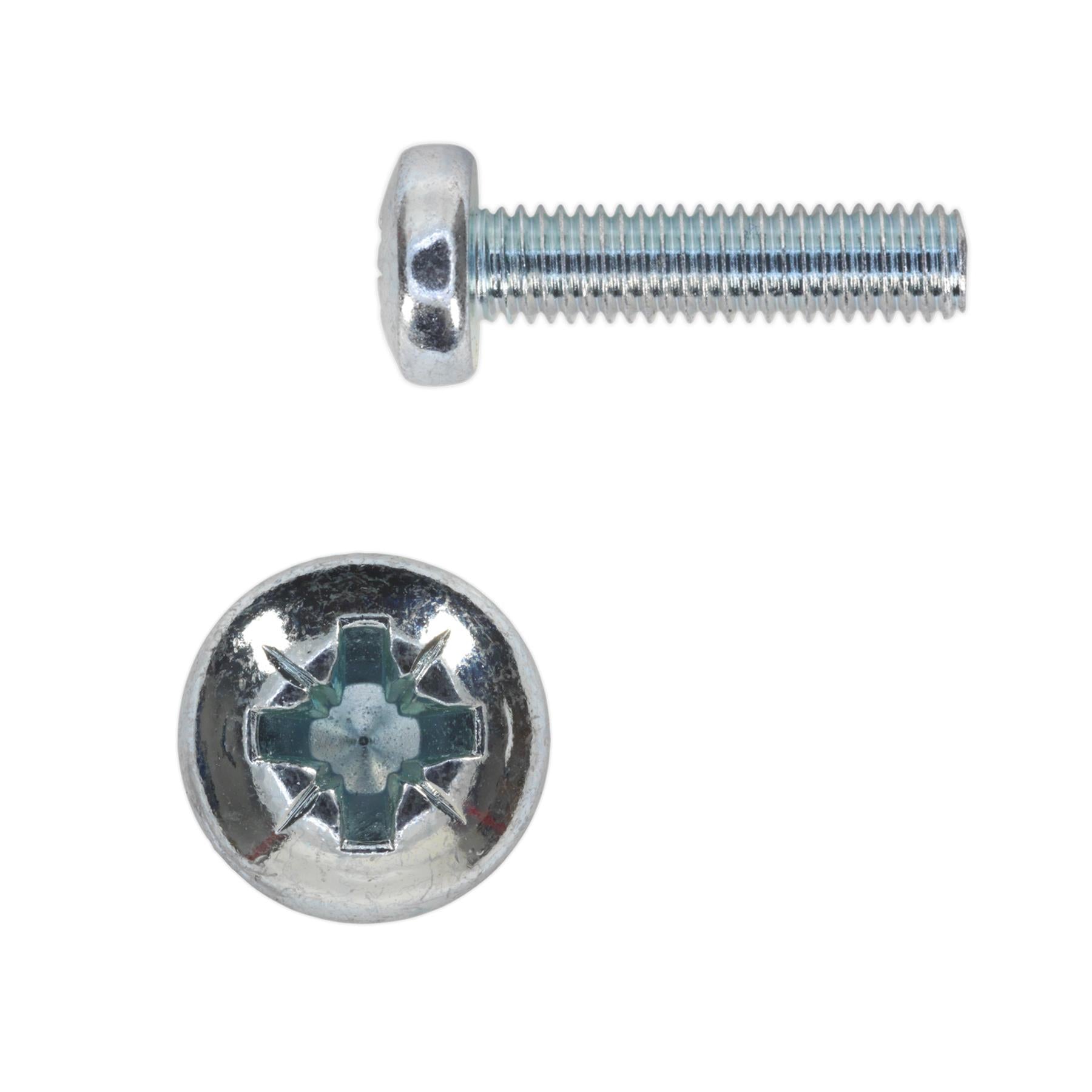 Sealey Machine Screw M5 x 20mm Pan Head Pozi Zinc Pack of 100