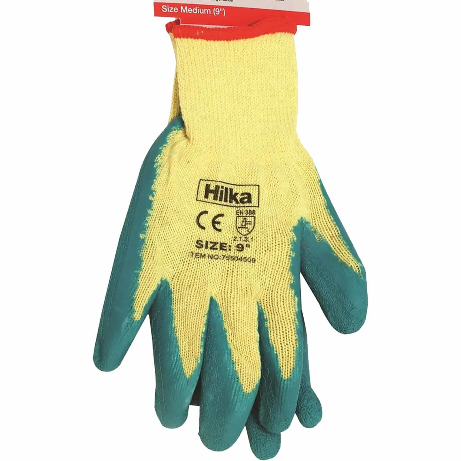Green Latex Coated Work Gloves