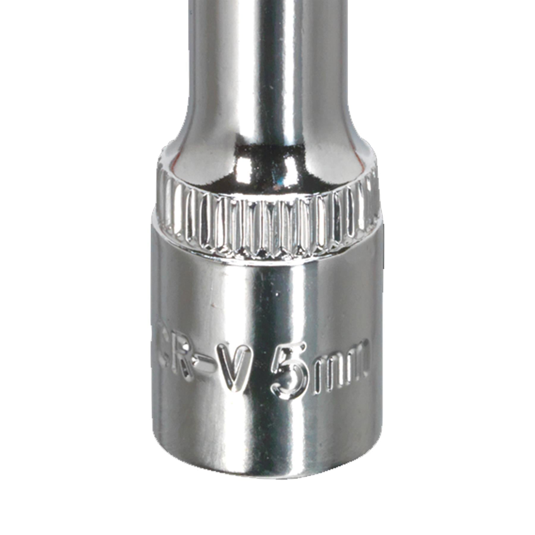 Sealey WallDrive Socket 5mm Deep 1/4"Sq Drive Fully Polished
