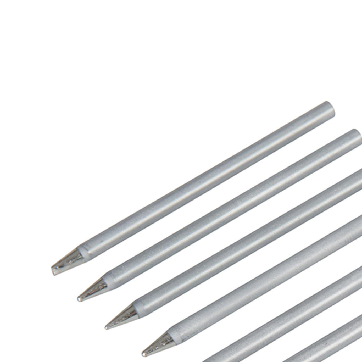 10Pce Soldering Iron Tips Set - 15 & 25W 3 X Point, Chisel, 2 X Bent & Tips