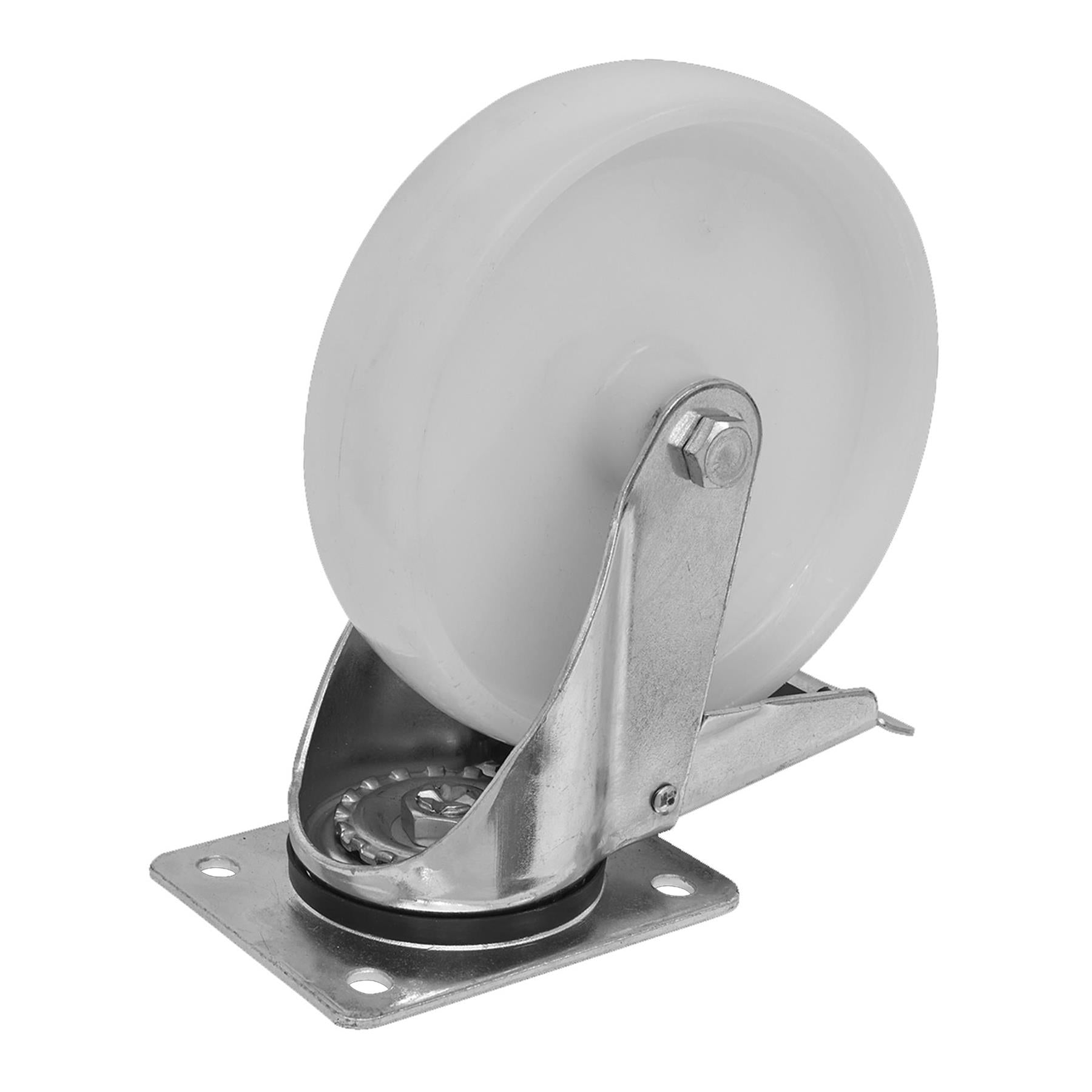 Sealey Heavy-Duty Nylon Castor Wheel Swivel Total Lock 100mm