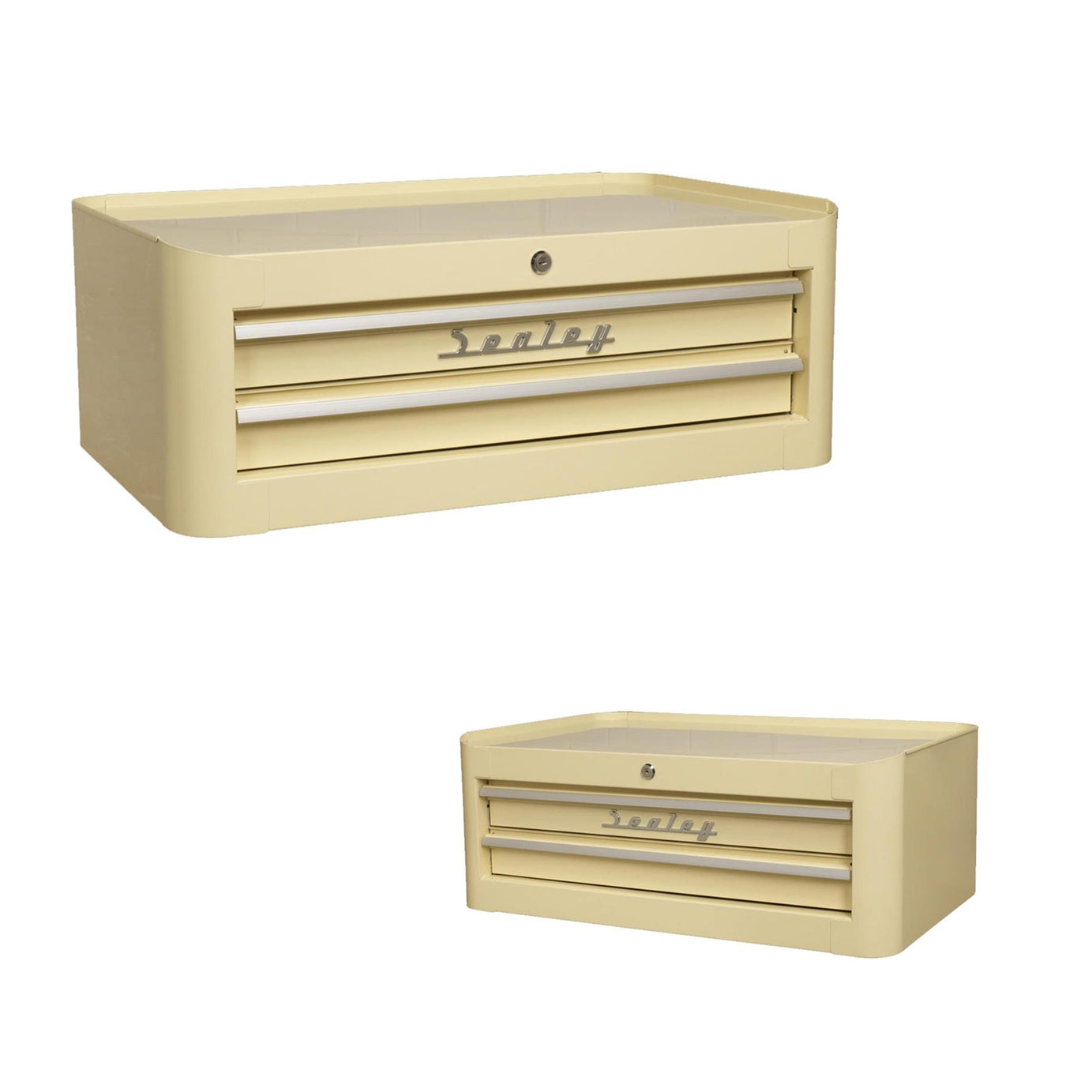 Sealey Mid-Box 2 Drawer Retro Style. two drawers with ball bearing slides