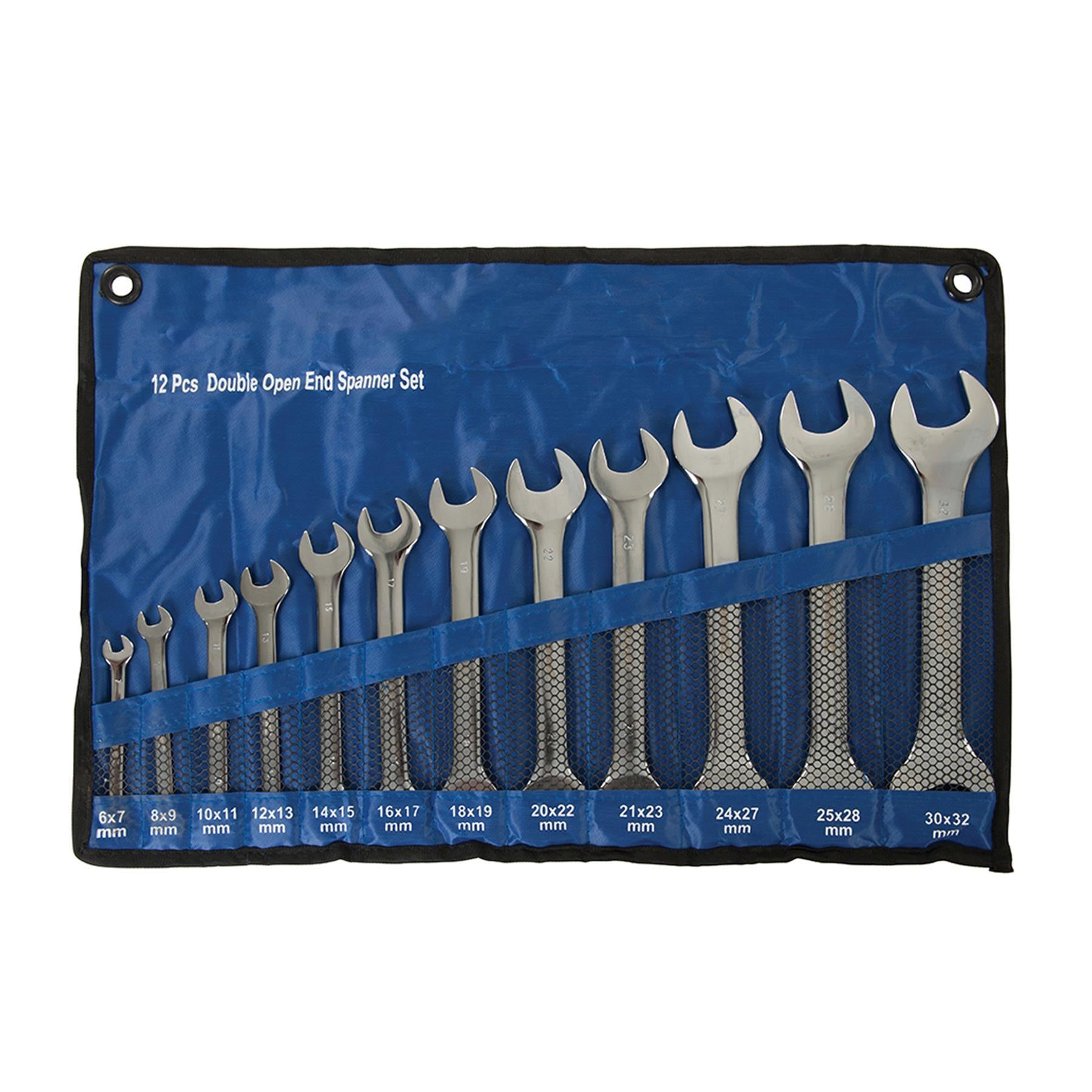 Open Ended Spanner Set 12pce 6 - 32mm Wrench Garage Mechanic Hand Tool