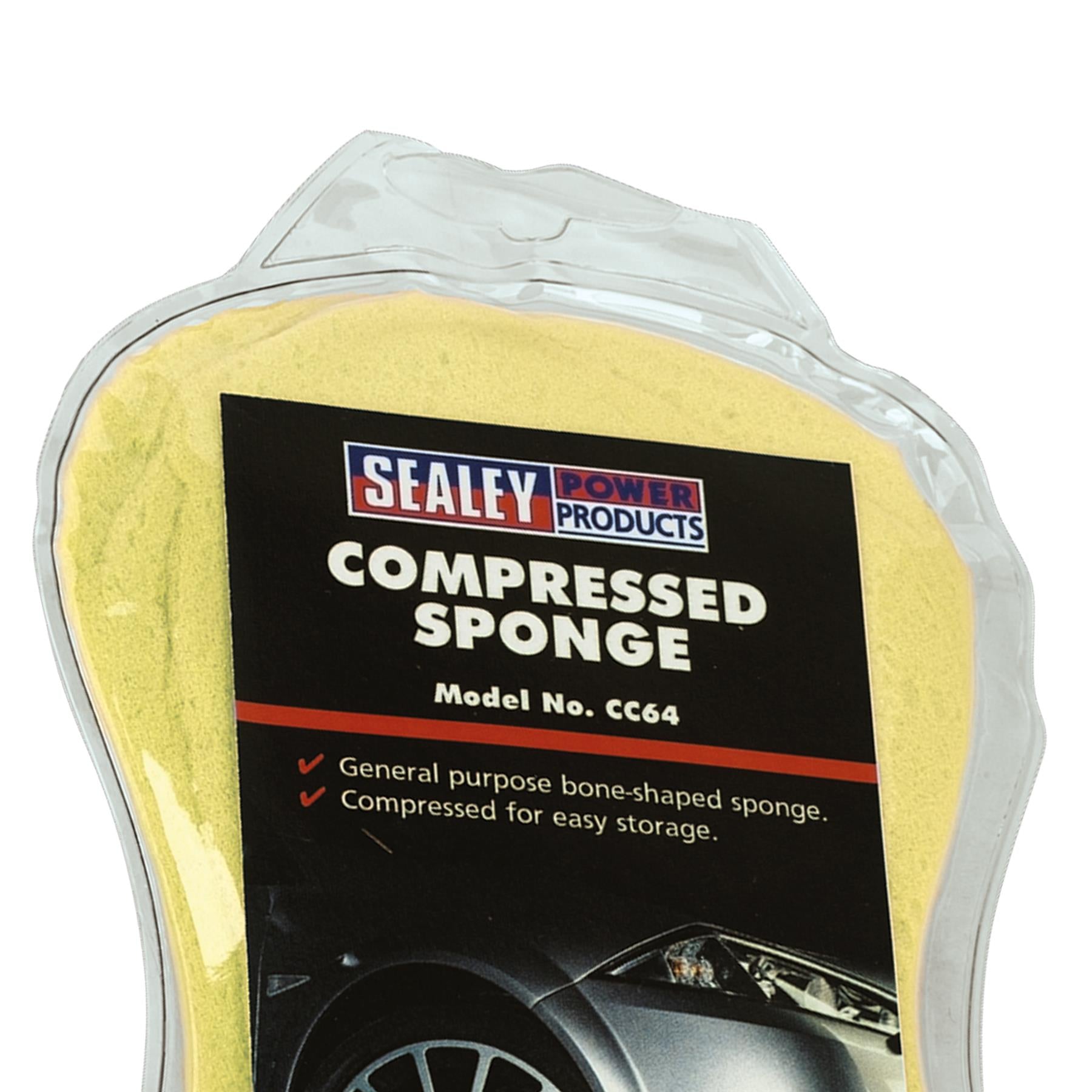 Sealey Large Compressed Sponge Cleaning Aids Car Cleaning