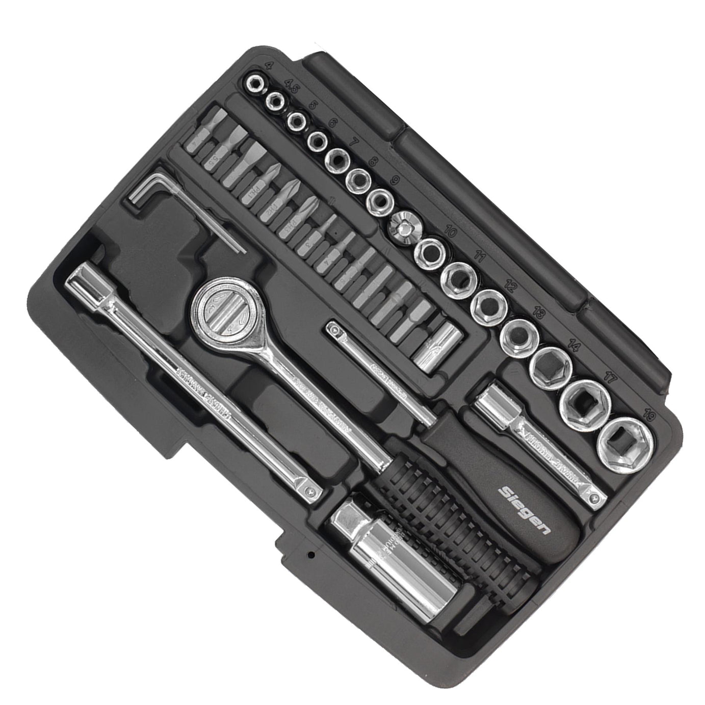 Sealey Socket Set 37pc 1/4" & 3/8"Sq Drive 6pt Metric