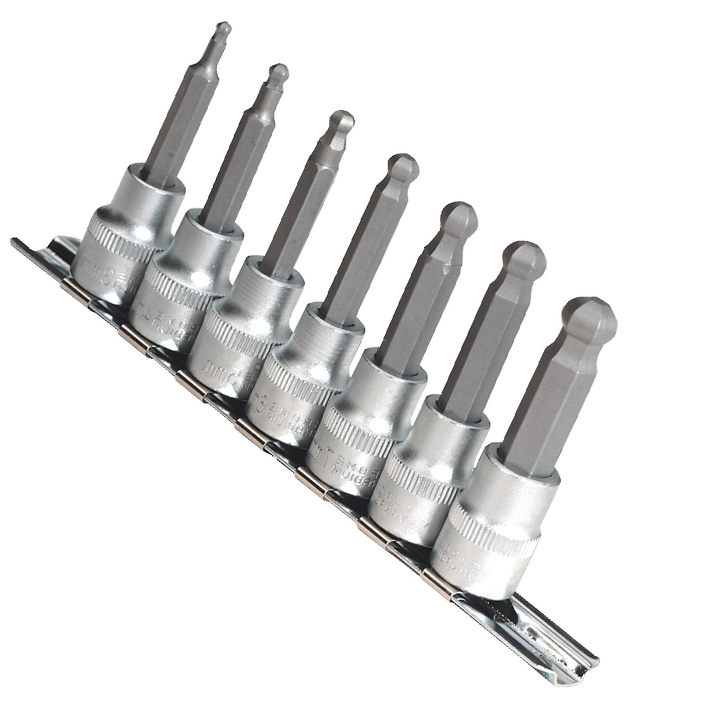 Sealey Hex Ball-End Socket Bit Set 7pc Metric 3/8"Sq Drive 62mm