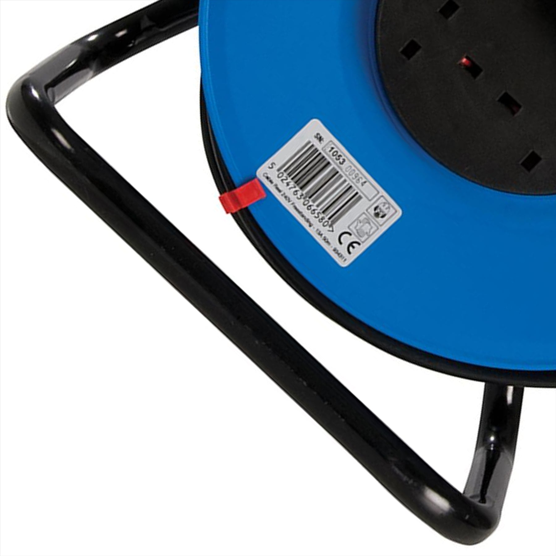 50M Mains Extension Cable Reel 240V Freestanding 13A 4 Socket Overload Protect