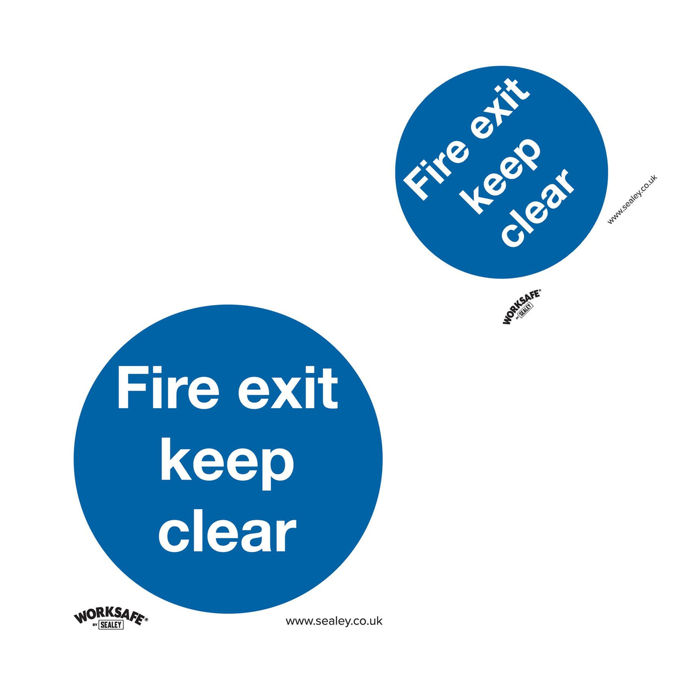 Sealey Safety Sign - Fire Exit Keep Clear - Self-Adhesive-Pk of 10