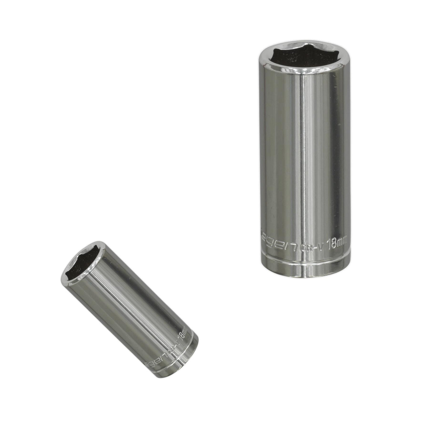 Sealey WallDrive® Socket 18mm Deep 3/8"Sq Drive Mirror Finished