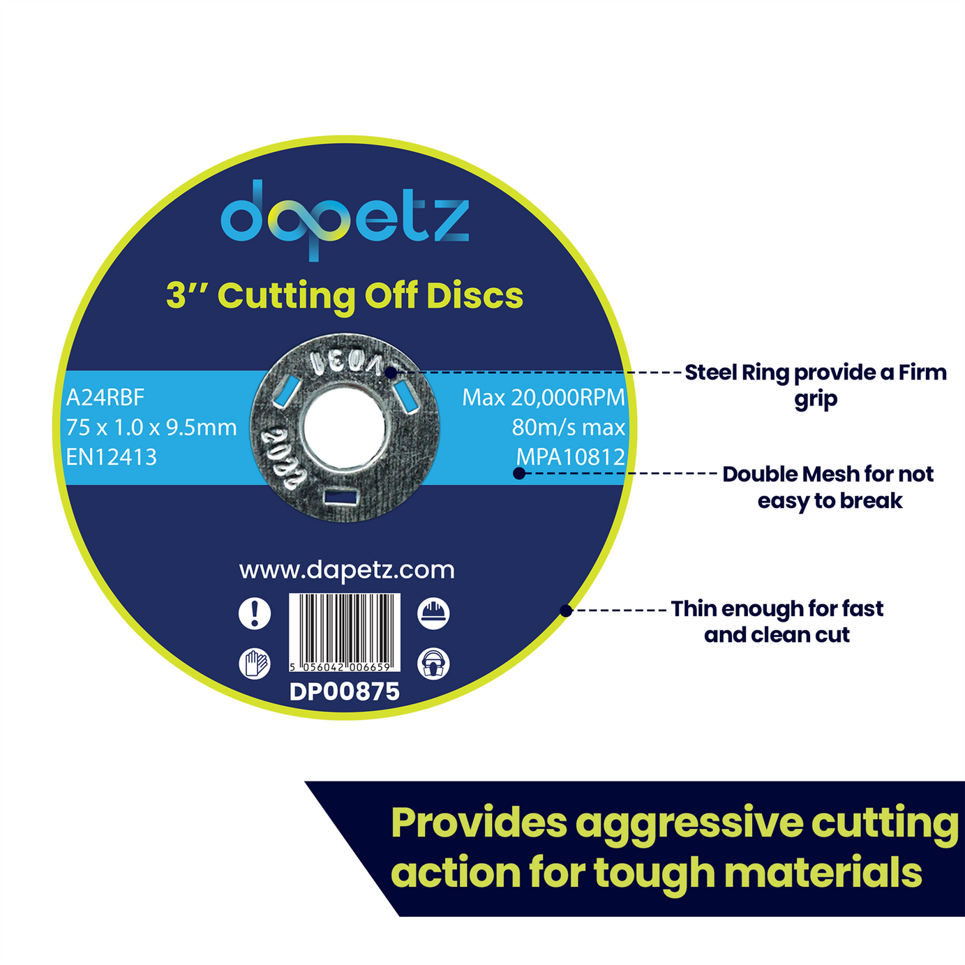 75mm ULTRA THIN METAL CUTTING BLADE DISC STEEL & STAINLESS ANGLE 5Pcs