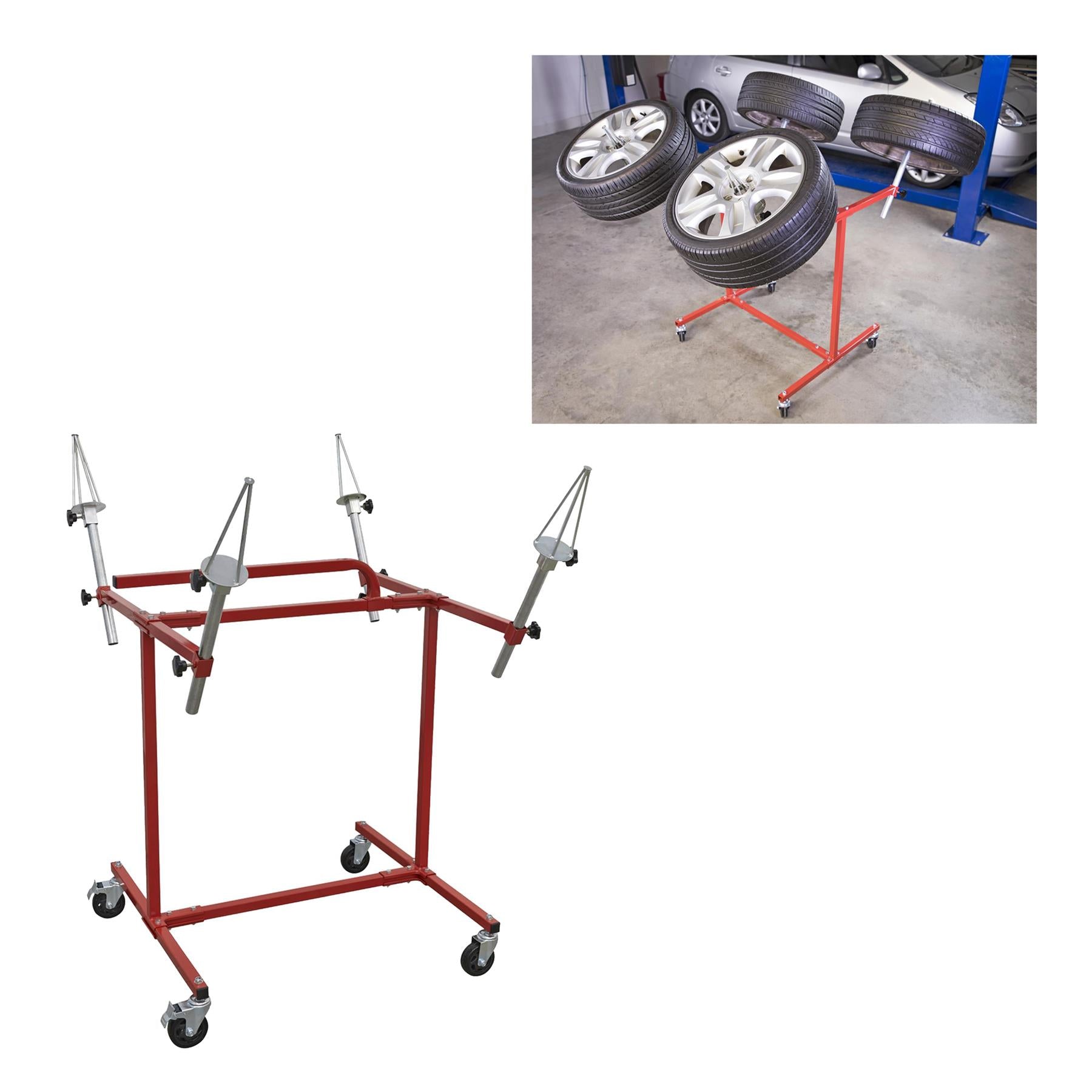 Sealey Alloy Wheel Painting/Repair Stand Heavy-Duty-4 Wheel Capcty
