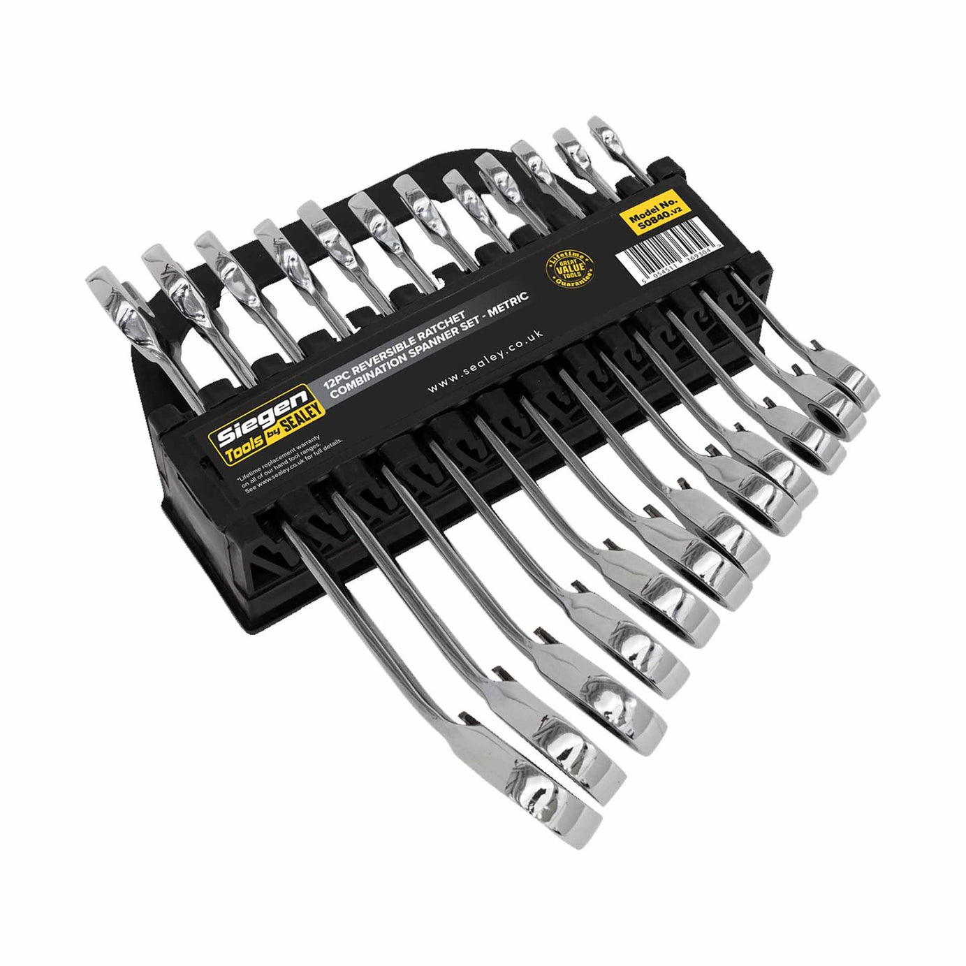 Sealey Reversible Ratchet Combination Spanner Set 12pc Metric