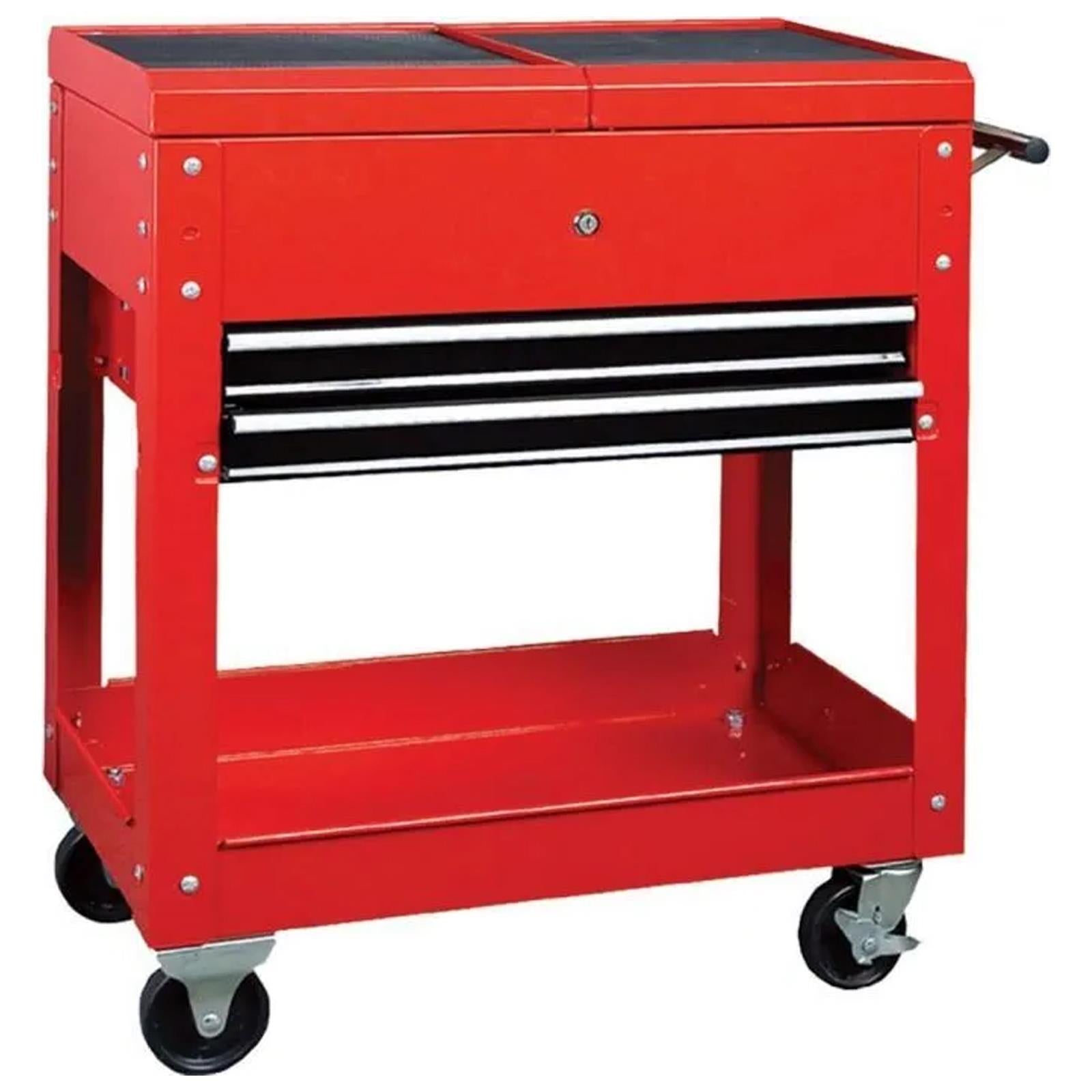 Garage Workshop Tools Parts Trolley 4 Wheels Drawers Lockable Tray