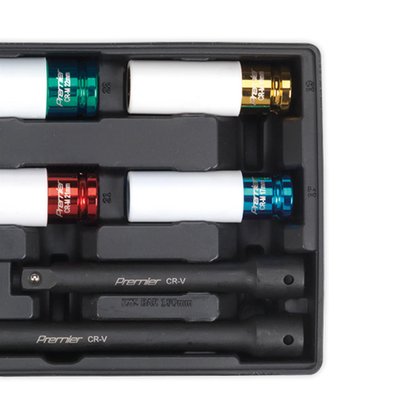 Sealey Tool Tray with Impact Socket & Adaptor Set 15pc Metric