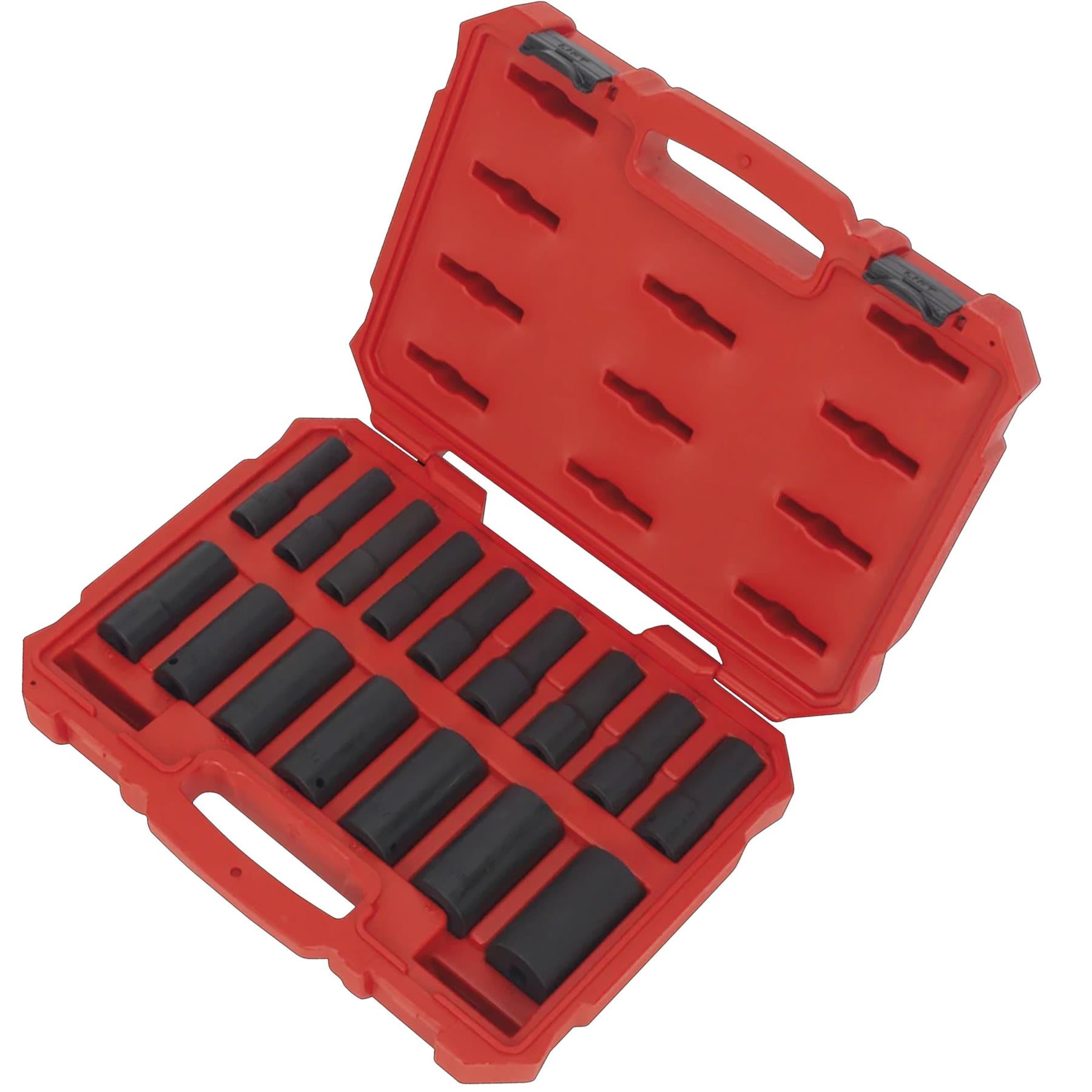Sealey Impact Socket Set 16pc 1/2"Sq Drive Deep Lock-On 6pt Metric