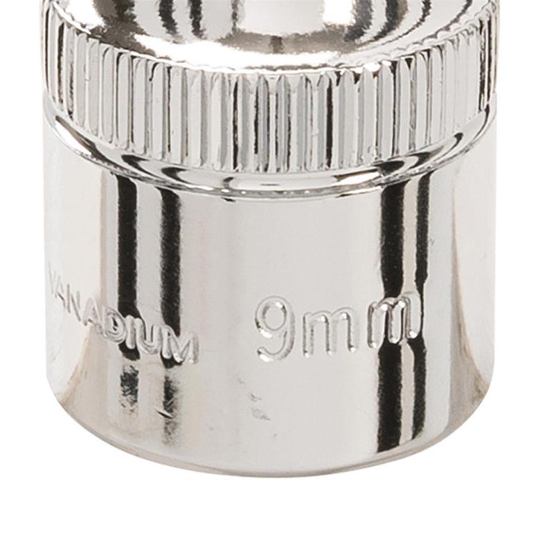 Socket 1/2" Drive Metric Hex Square 9mm Individual Hex Polished Crv Quality