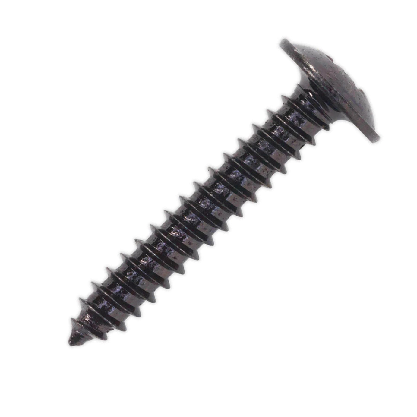 Self Tapping Screw 4.2 x 25mm Flanged Head Black Pozi Pack of 100 Sealey