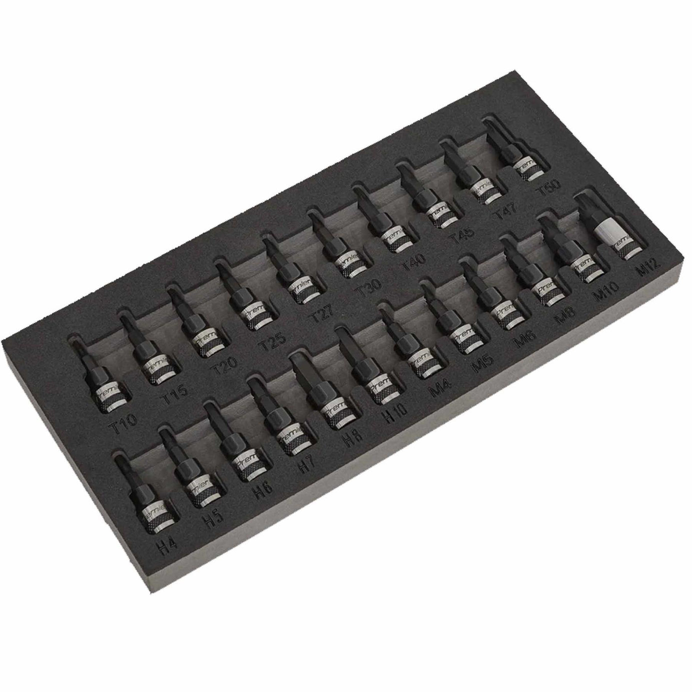 Sealey TRX-Star/Hex/Spline Socket Bit Set 22pc 3/8"Sq Dr Blk Series