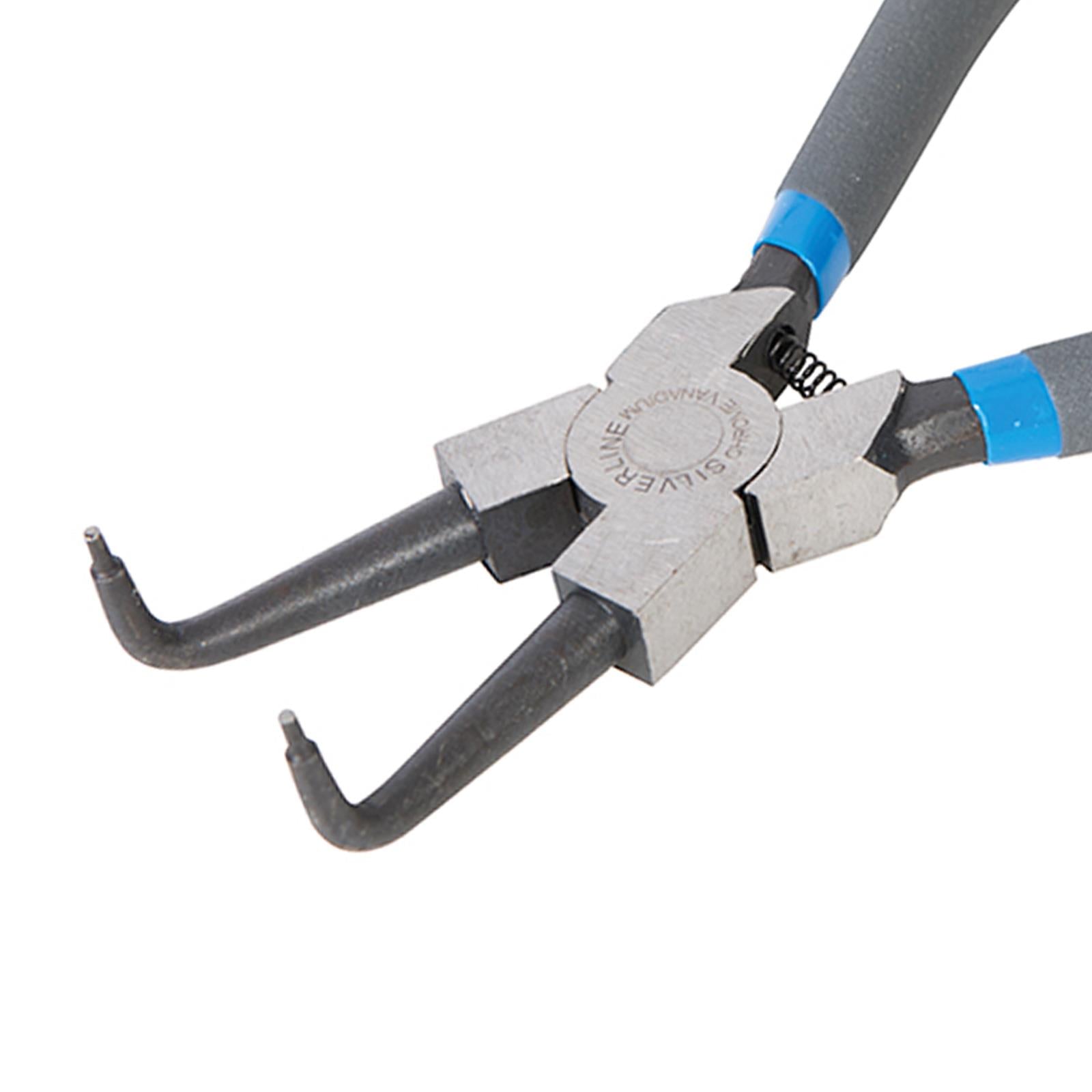 Bent Nose Internal Circlip Pliers - 230mm Chrome Vanadium Pvc Dipped Handles