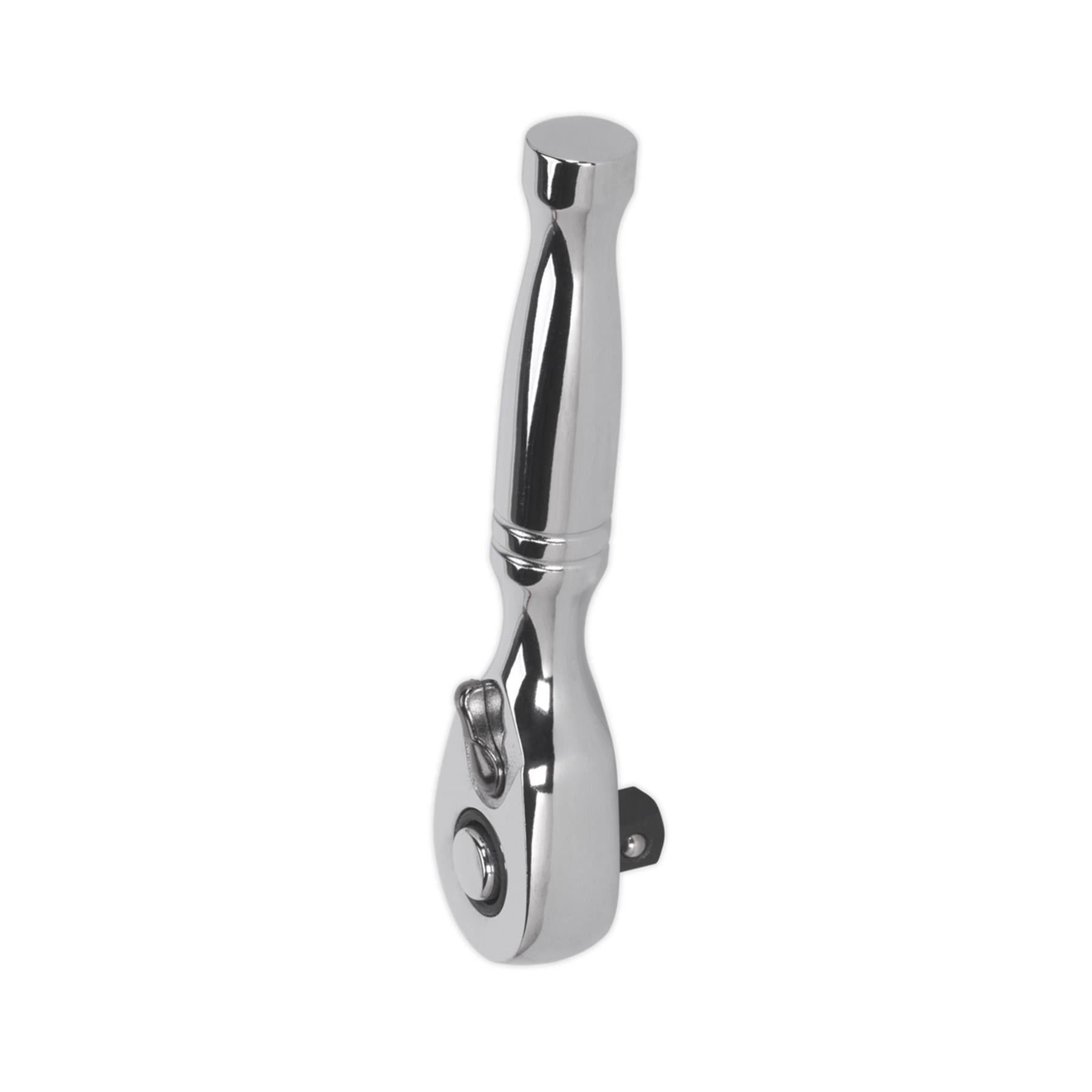 Sealey Stubby Ratchet Wrench 1/4"Sq Drive Pear-Head Flip Reverse