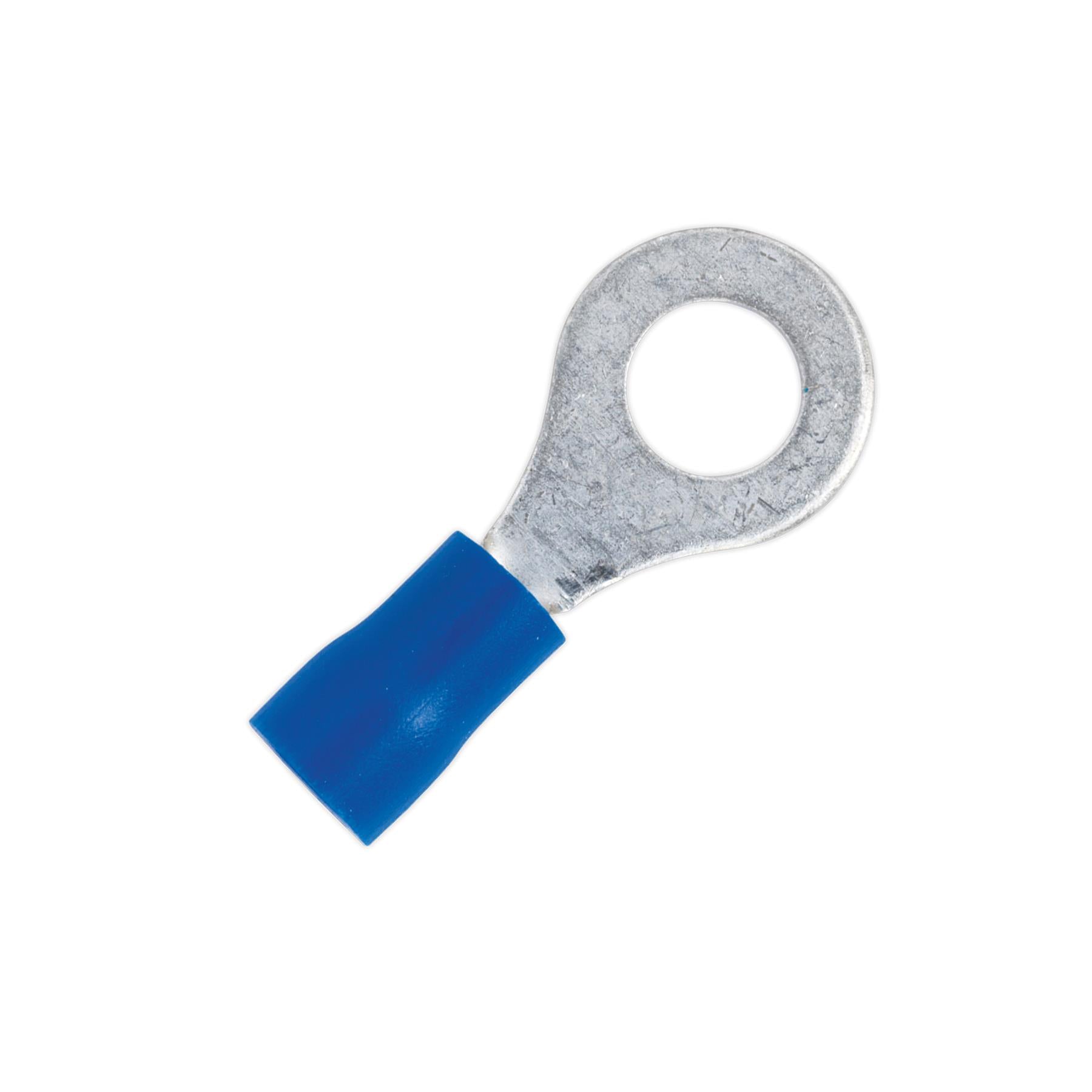 Sealey Easy-Entry Ring Terminal Ø6.4mm (1/4") Blue Pack of 100