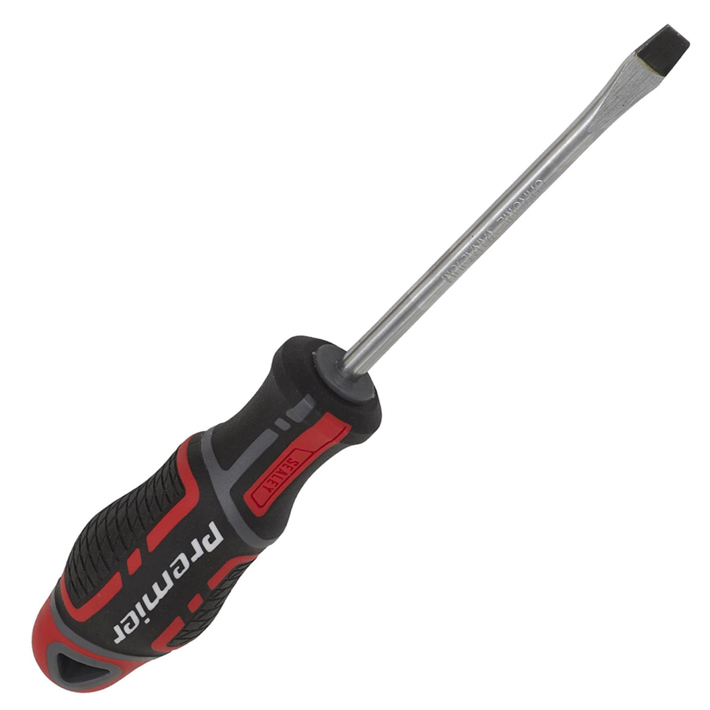 Sealey Screwdriver Slotted 6 x 100mm Flat Soft Grip Handle Magnetic GripMAX