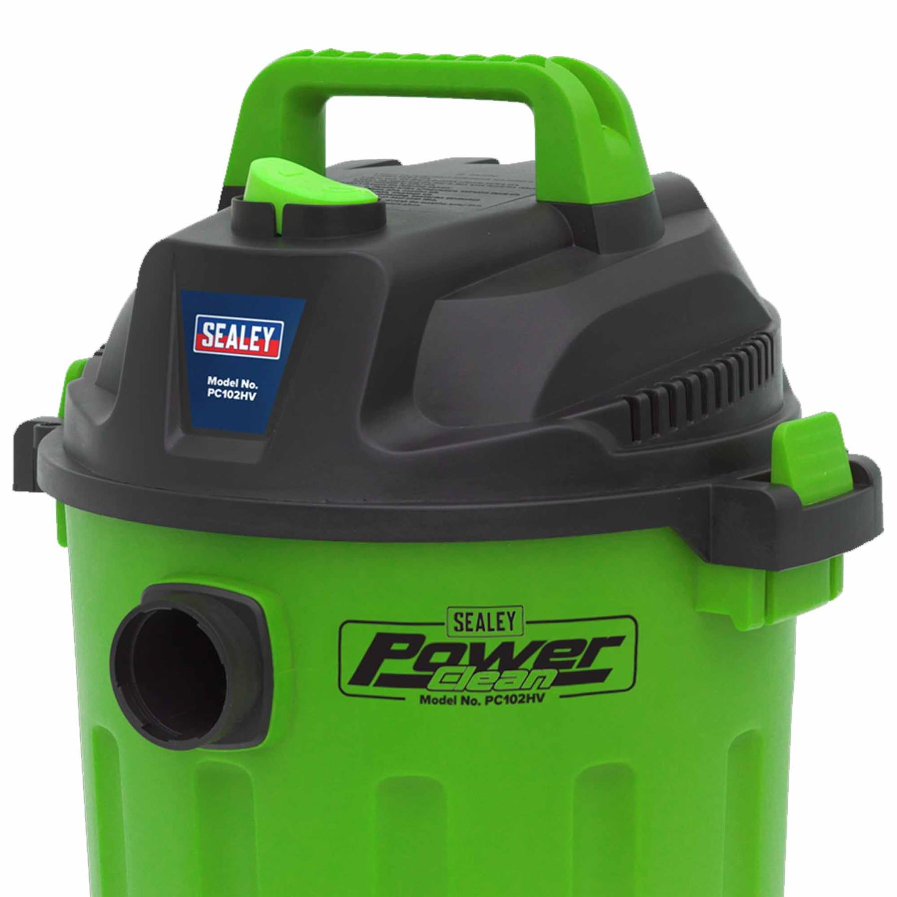 Sealey Vacuum Cleaner Wet & Dry 10L 1000W/230V - Hi-Vis Green