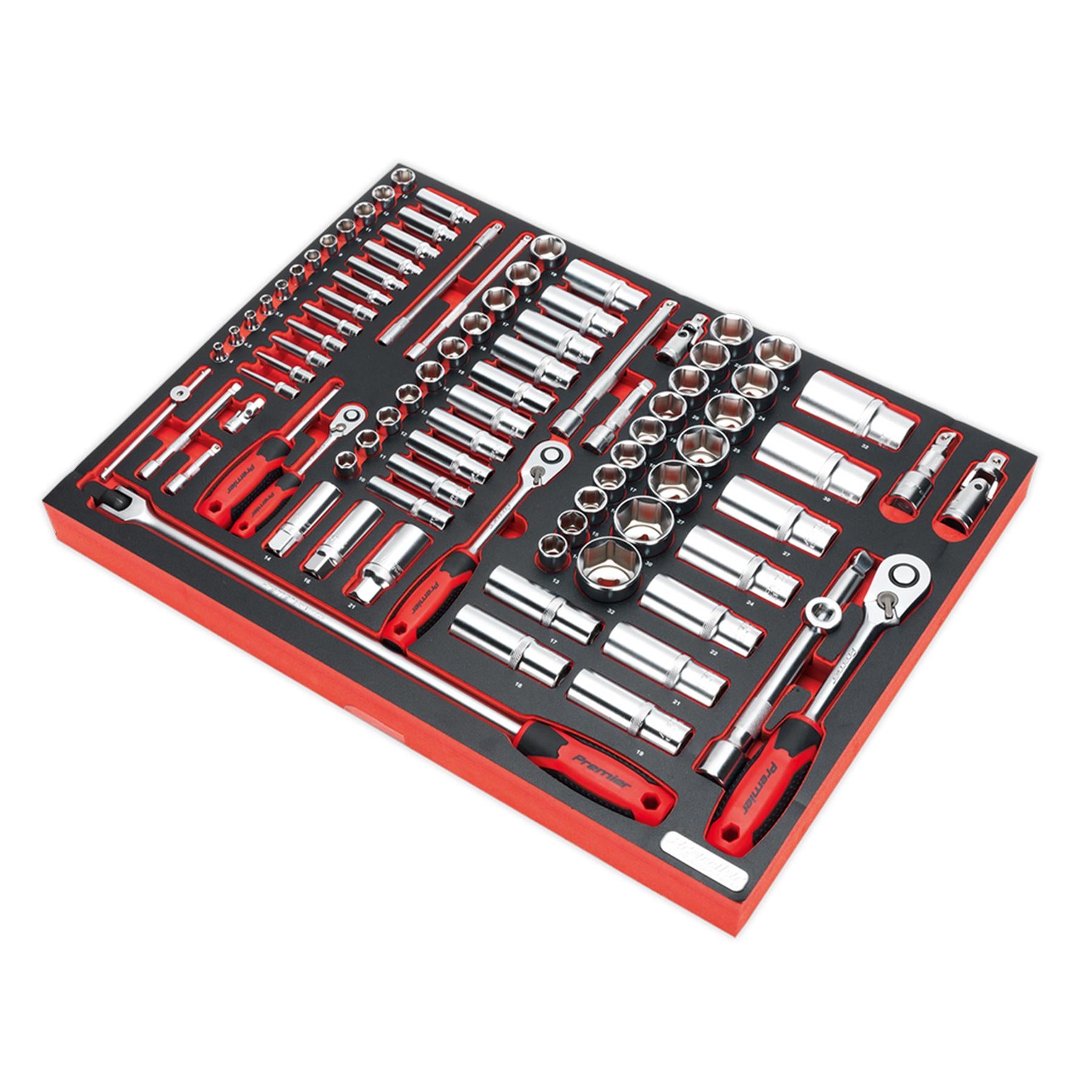 Sealey Tool Tray with Socket Set 91pc 1/4", 3/8" & 1/2"Sq Drive