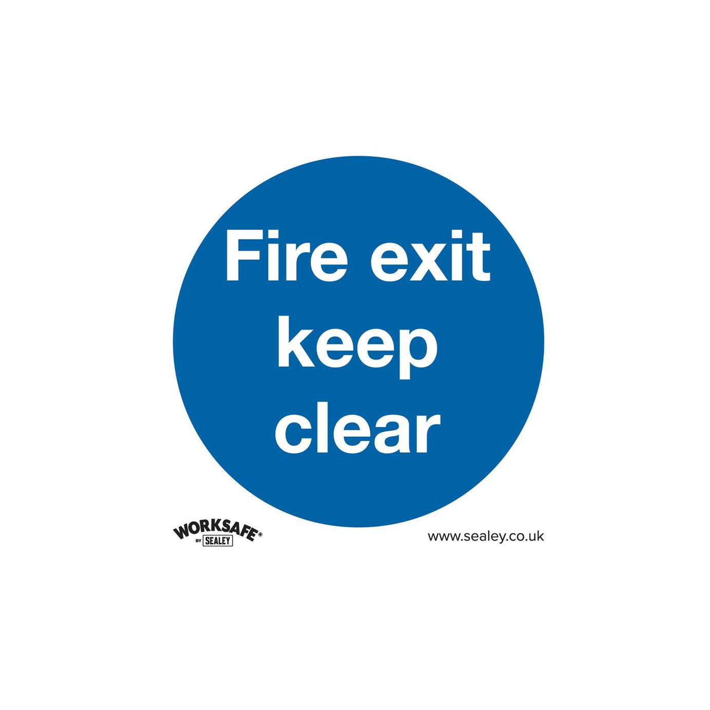 Sealey Safety Sign - Fire Exit Keep Clear - Self-Adhesive-Pk of 10