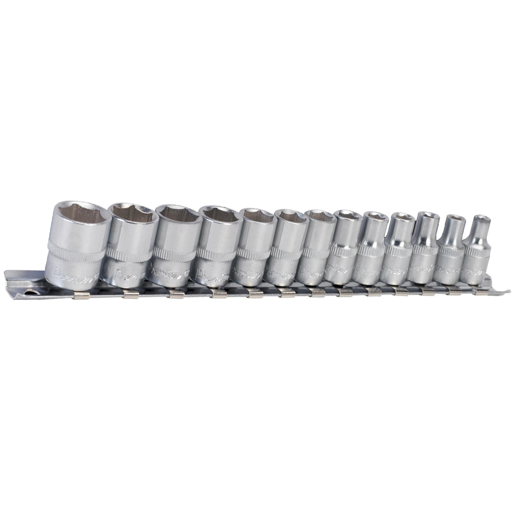 Sealey Socket Set 13pc 1/4"Sq Drive 6pt WallDrive - Metric