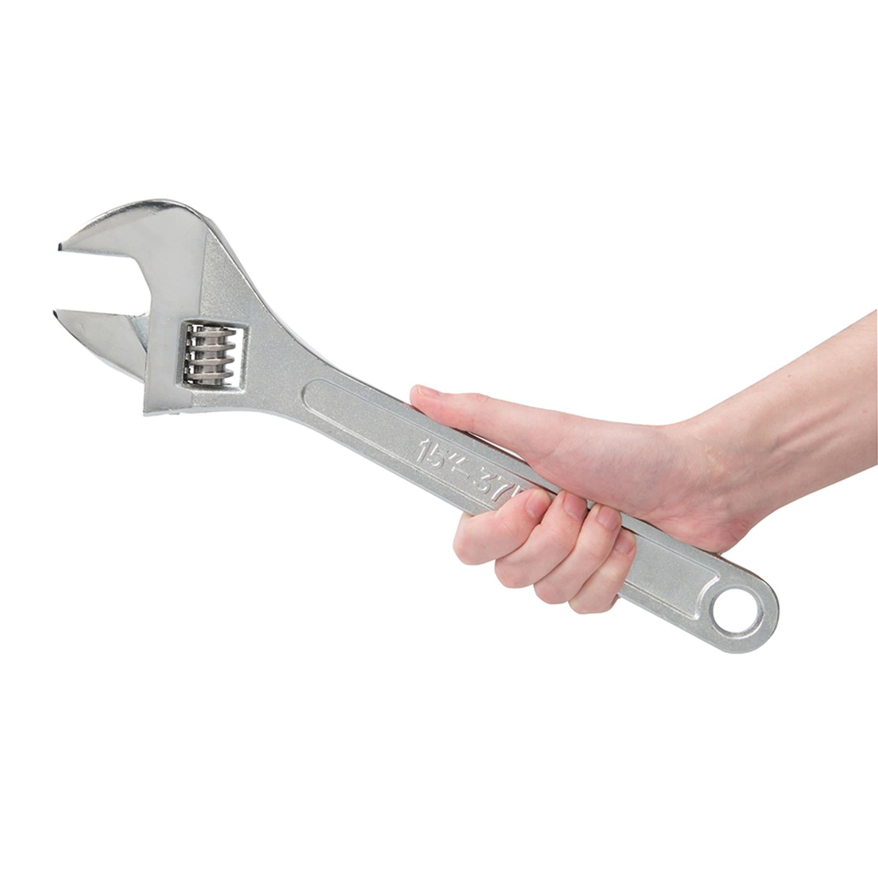 Adjustable Wrench 375mm Length - Jaw 41mm Drop-Forged Chrome Plated New