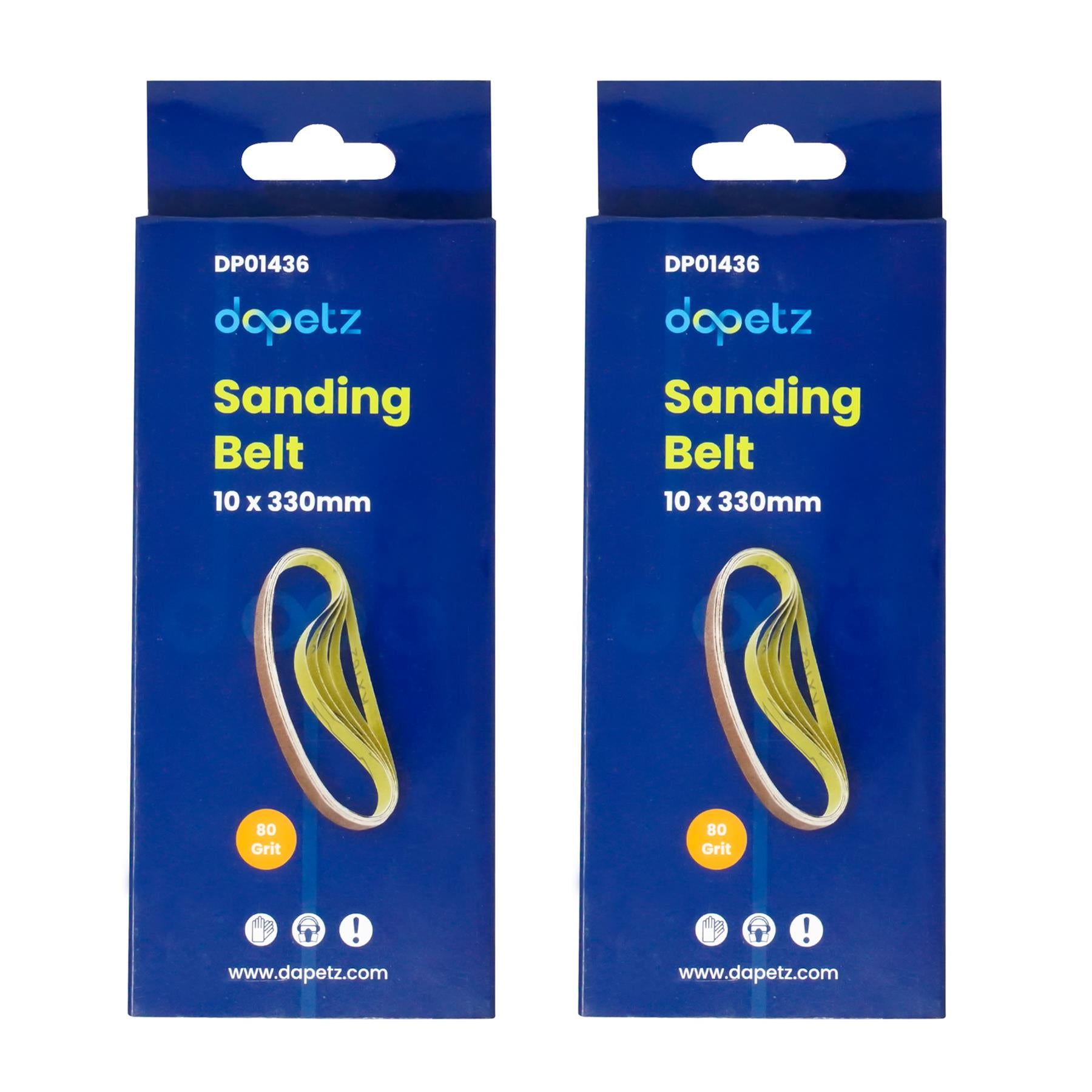 330mm x 10mm 80G Belt Power Finger File Sander Abrasive Sanding Belts 10pk