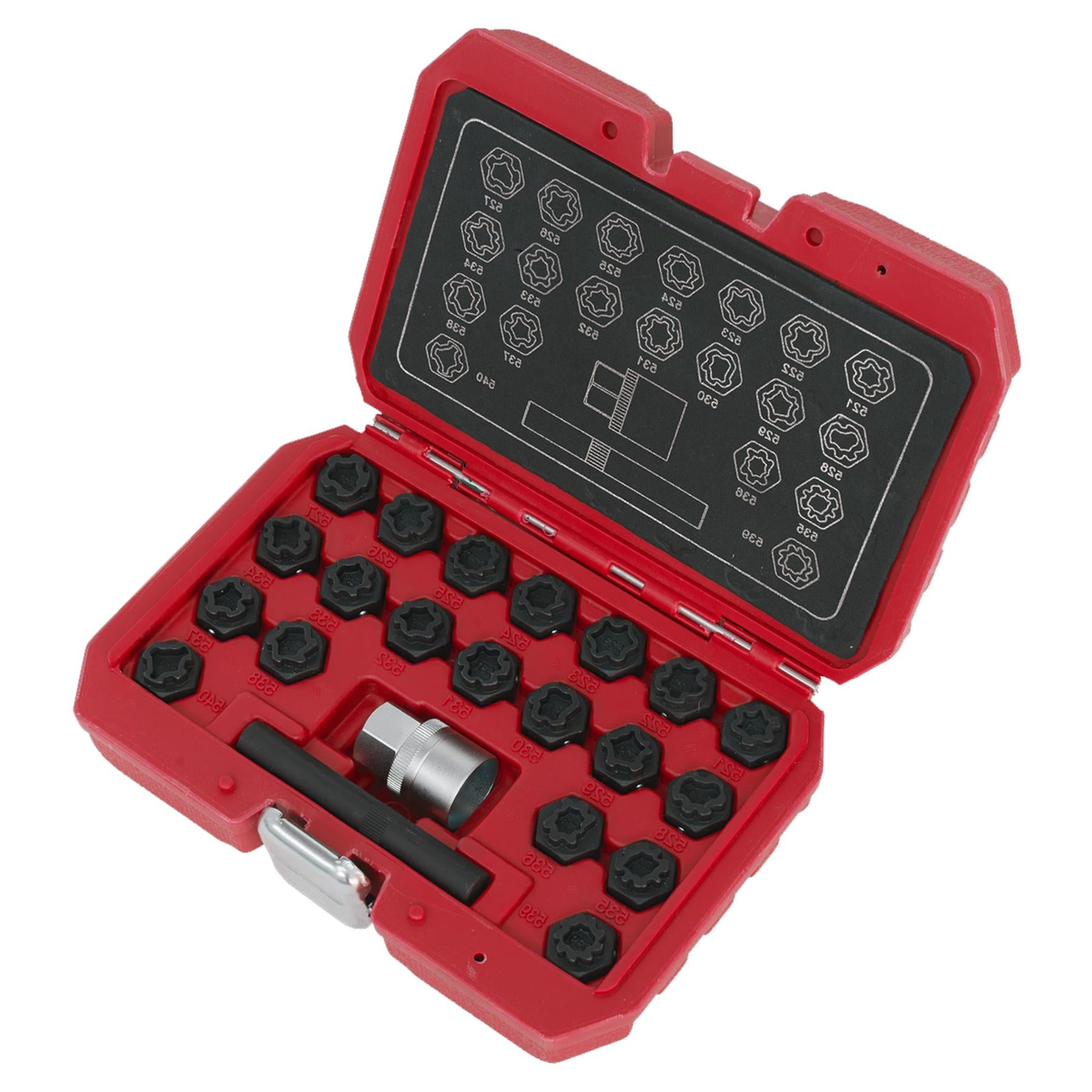 Sealey Locking Wheel Nut Key Set 22pc - VAG