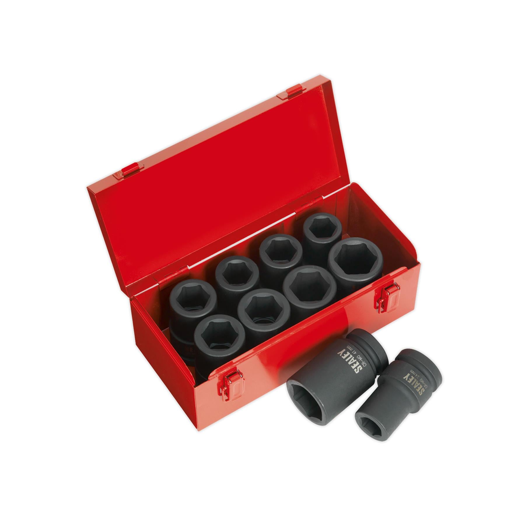 Sealey Impact Socket Set 10pc Deep 1"Sq Drive Metric/Imperial