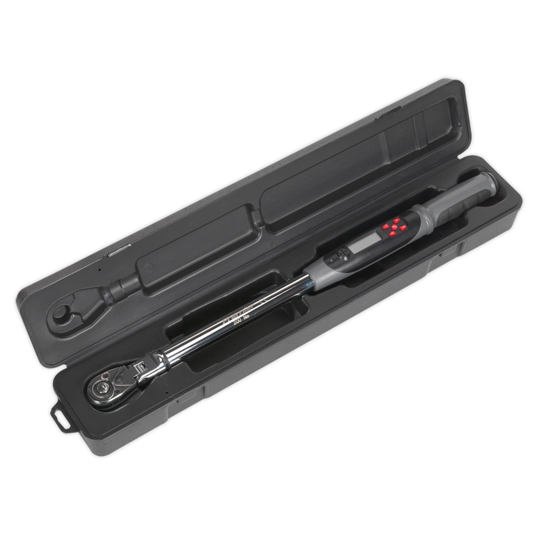 Sealey Angle Torque Wrench Flexi-Head Digital 1/2"Sq Drive 20-200Nm