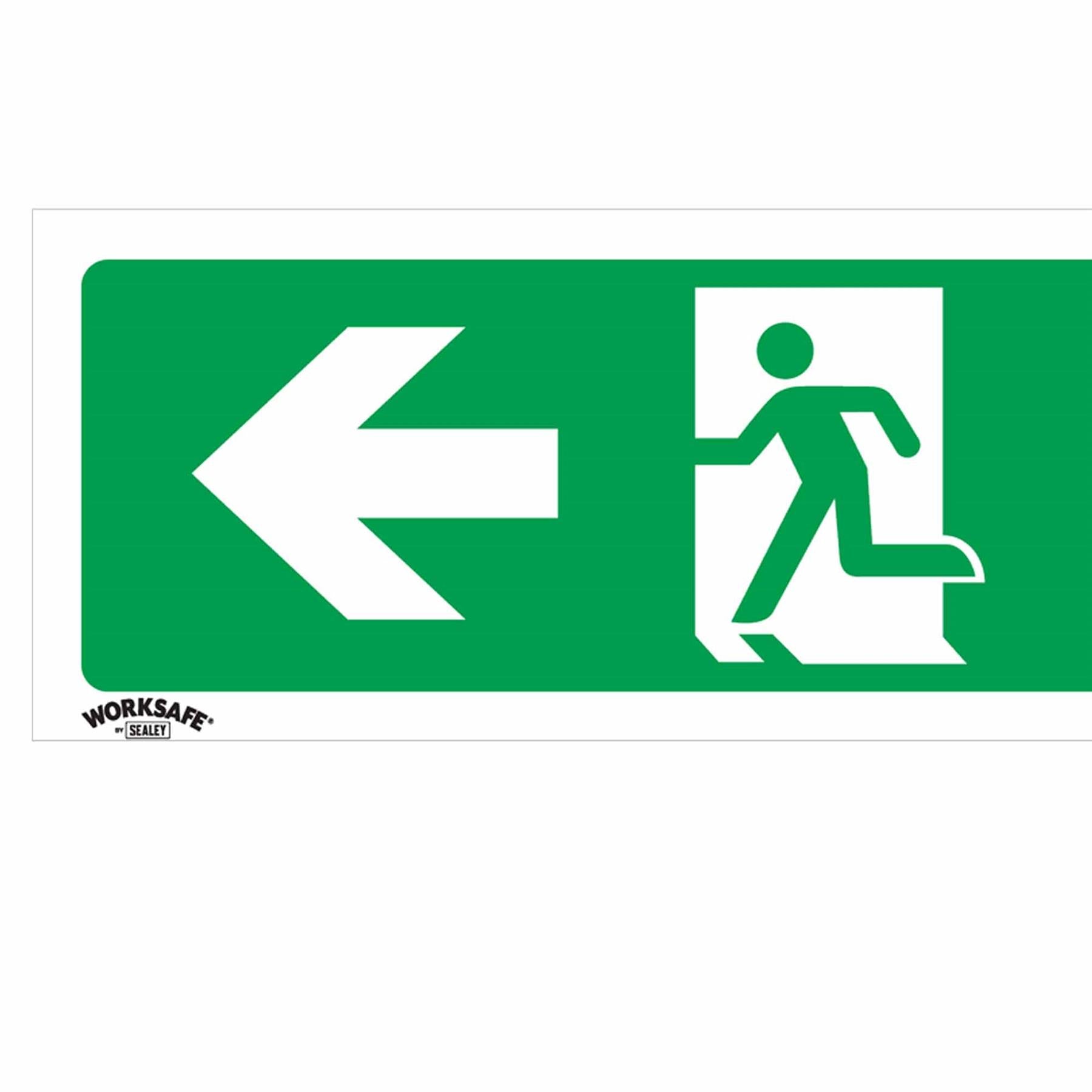 Sealey Safety Sign - Fire Exit (Left) - Self-Adhesive Vinyl