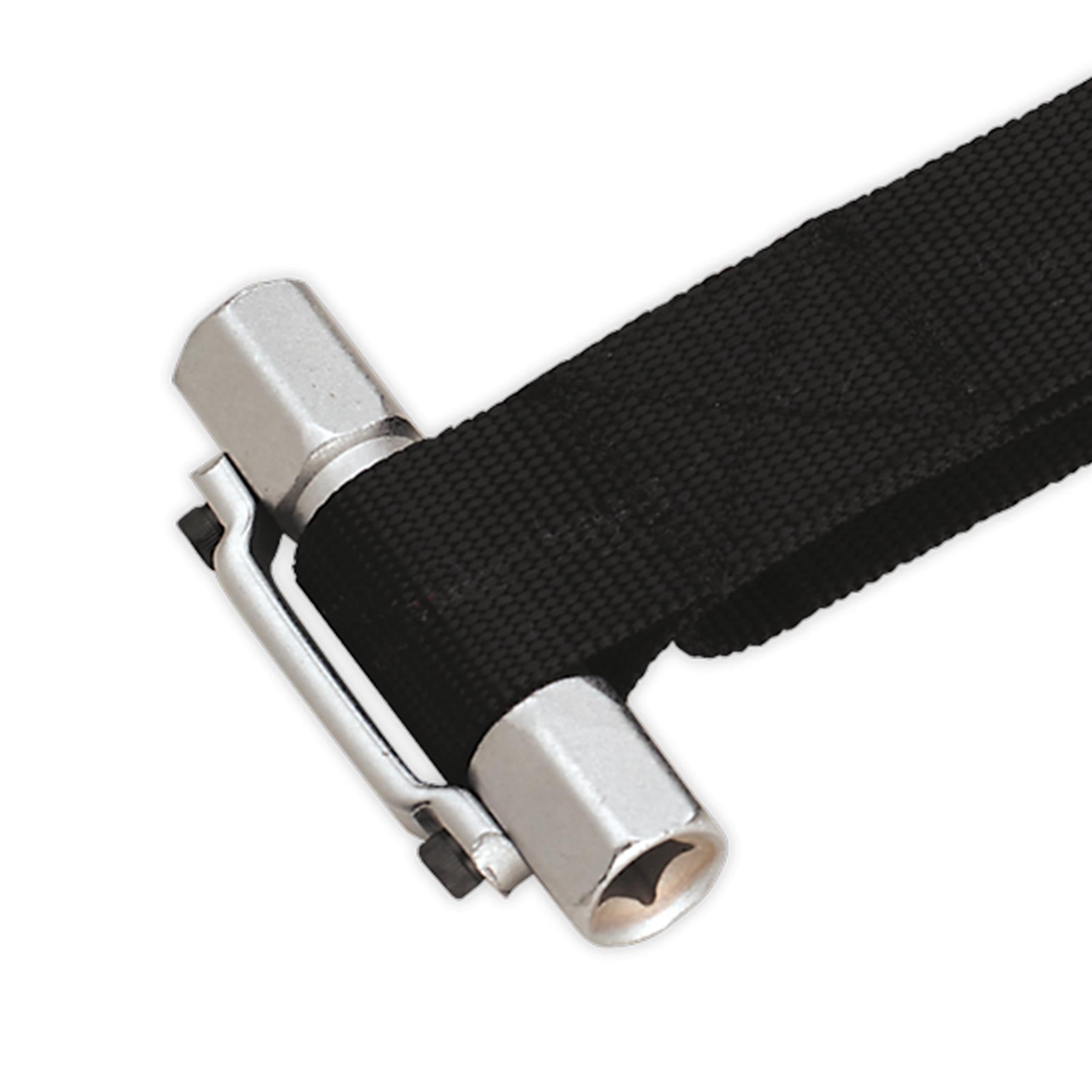 Sealey Oil Filter Strap Wrench 300mm Capacity 3/8" & 1/2"Sq Drive