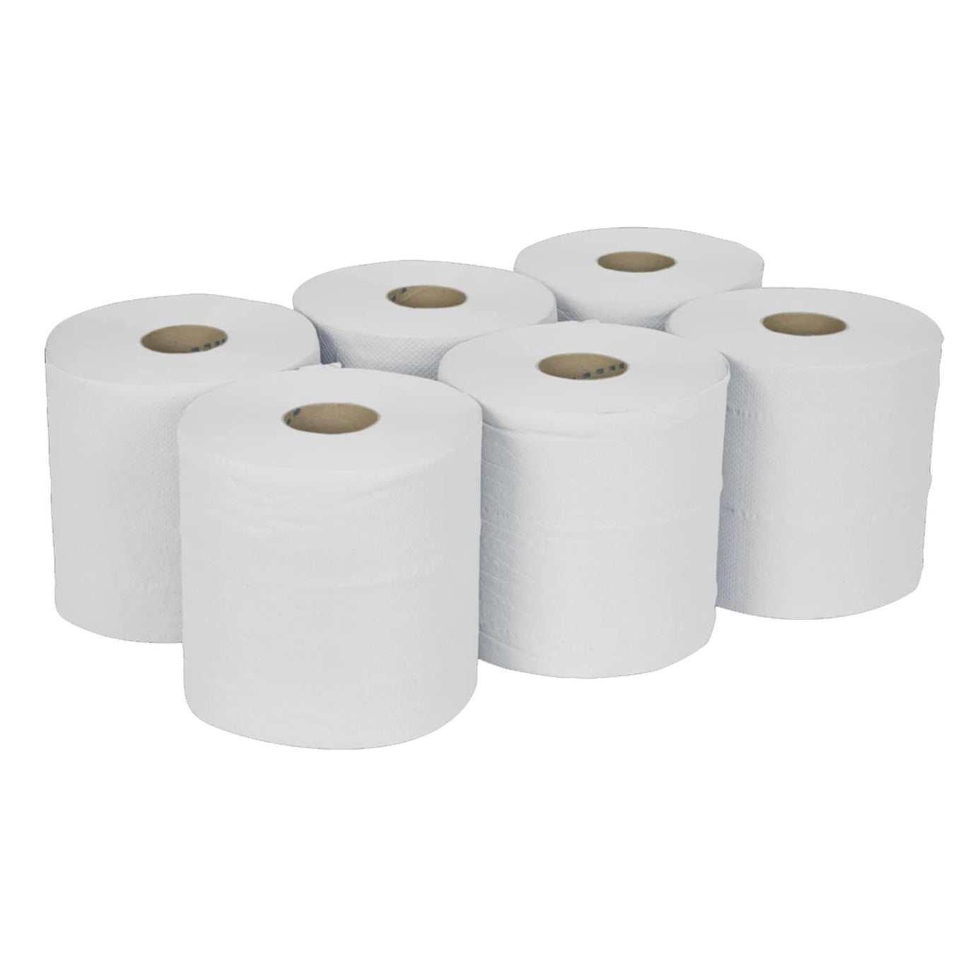 Paper Roll White 2-Ply Embossed 150m Pack of 6.Sealey