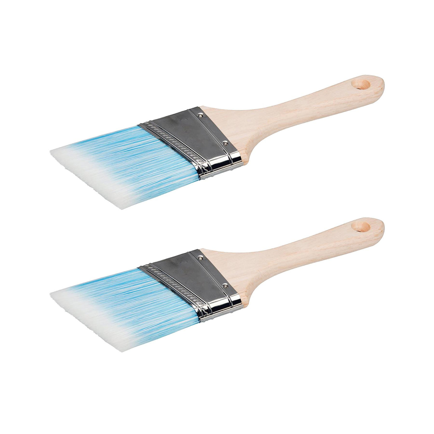 2 x Quality 65mm 2 Synthetic Cutting In Angled Paint Brush Precision Edging